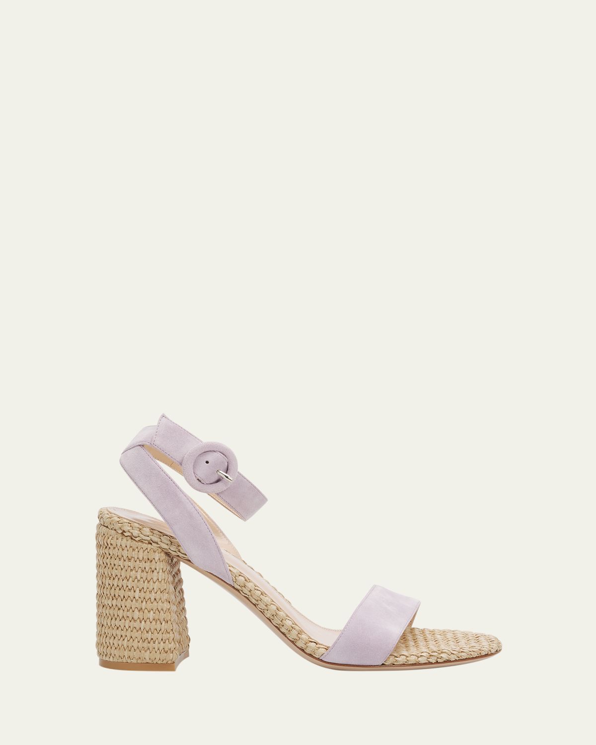 Gianvito Rossi Suede Raffia Ankle-Strap Sandals | Thumbnail 10 Gianvito Rossi Suede Raffia Ankle-Strap Sandals | Thumbnail 10