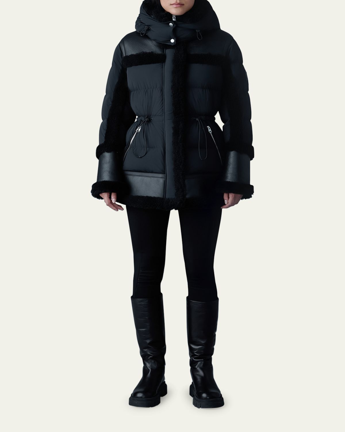 Mackage Lilibeth Mixed-Media Down Parka with Shearling and Leather | Thumbnail 2 Mackage Lilibeth Mixed-Media Down Parka with Shearling and Leather | Thumbnail 2