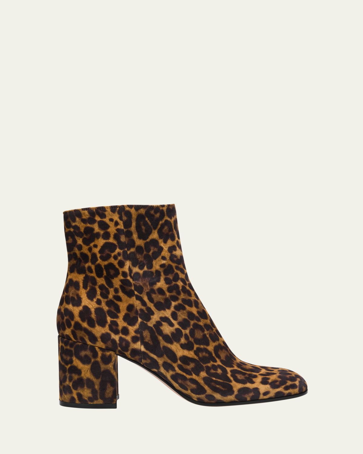 Gianvito Rossi Joelle Leopard Suede Ankle Boots