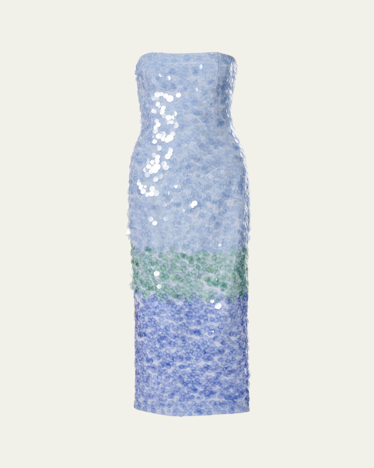 Carolina Herrera Strapless Stripe Sequined Midi Dress | Thumbnail 4
