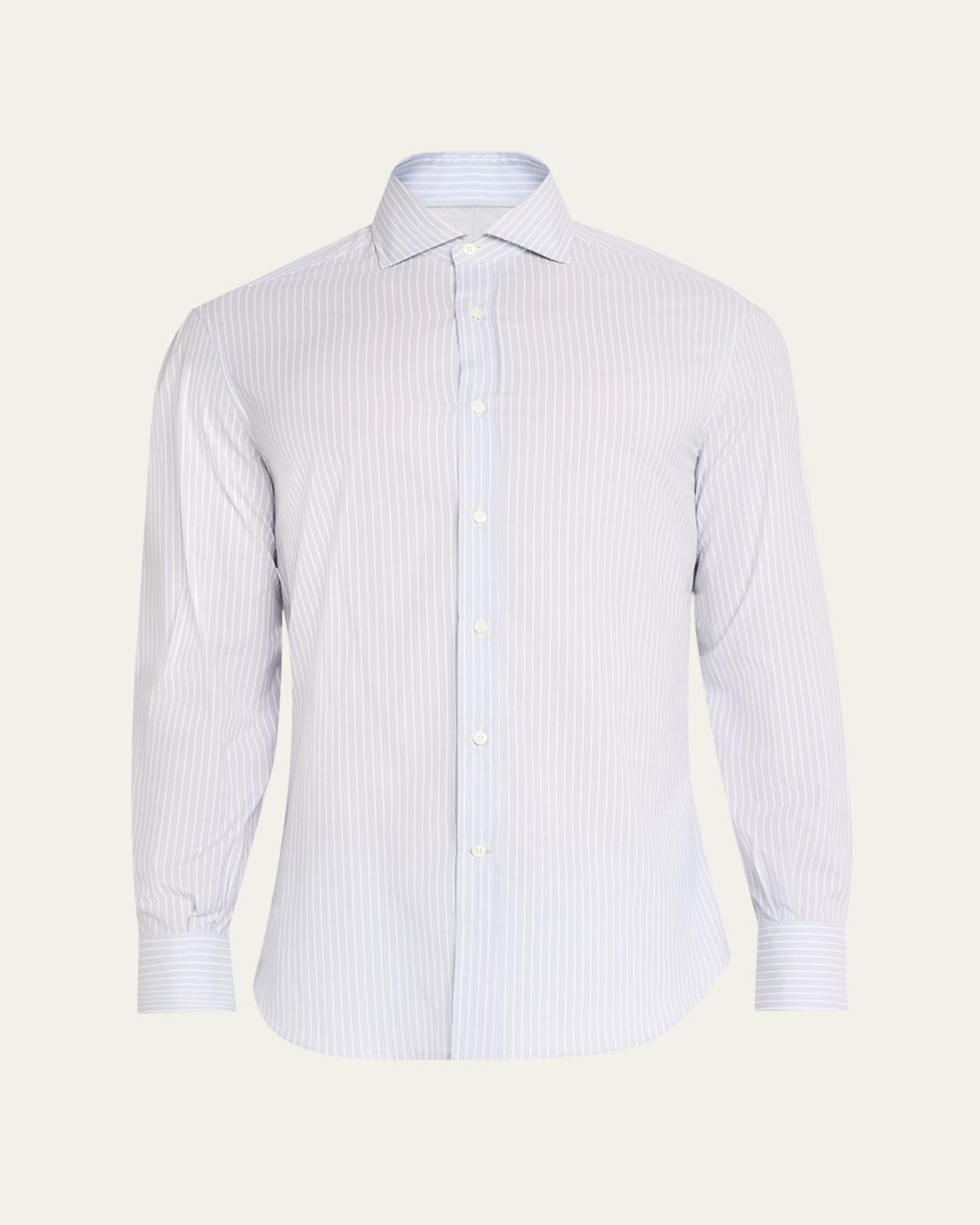 Brunello Cucinelli Men 's Cotton Chambray Stripe Sport Shirt