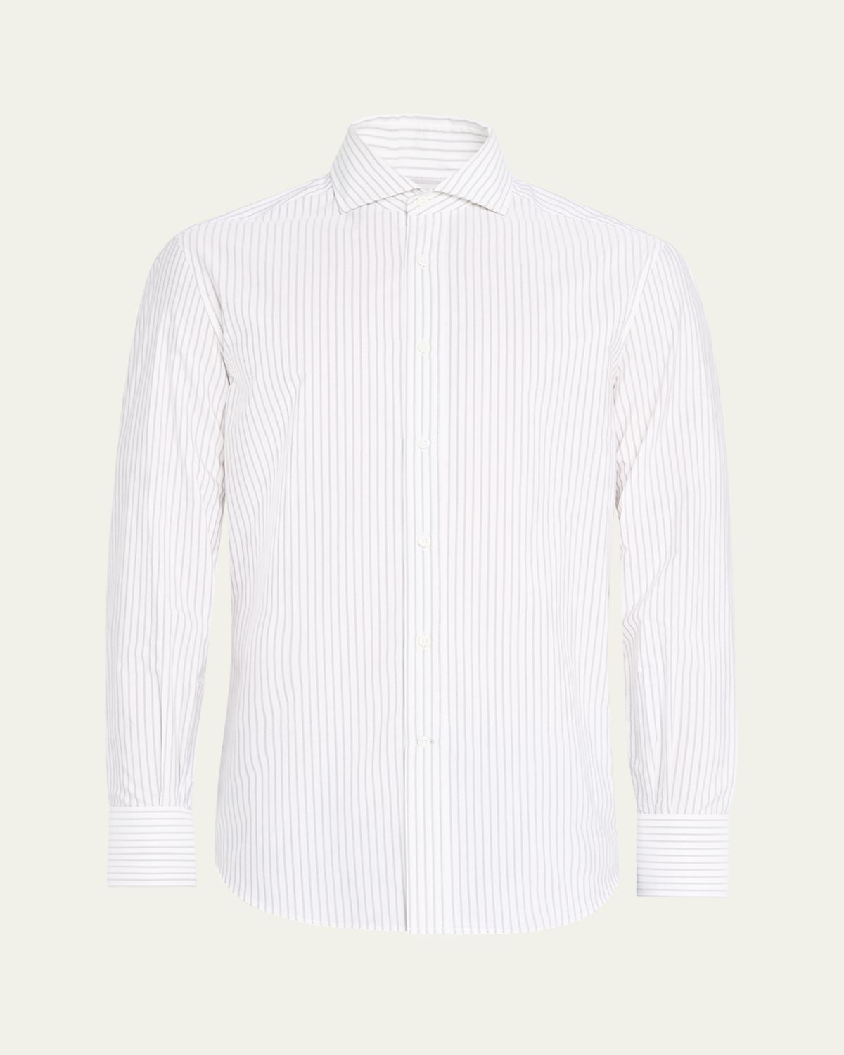 Brunello Cucinelli Men's Cotton Mini Stripe Sport Shirt