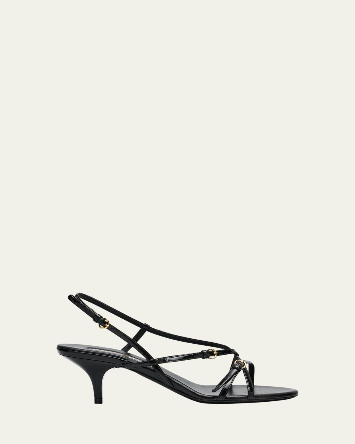 Miu Miu Vernice Strappy Leather Slingback Sandals