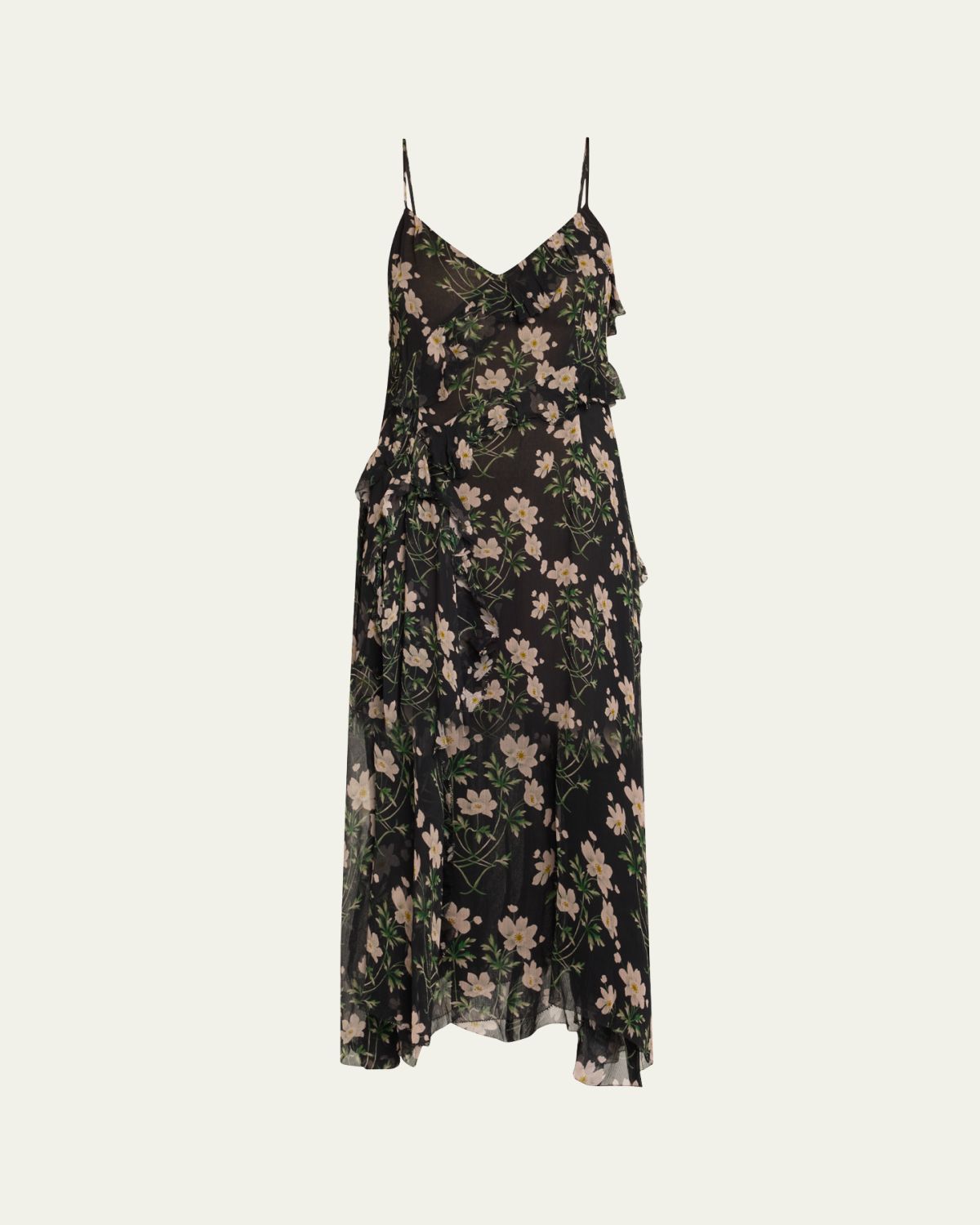 Sea Elizabeth Floral-Print Ruffle Midi Dress
