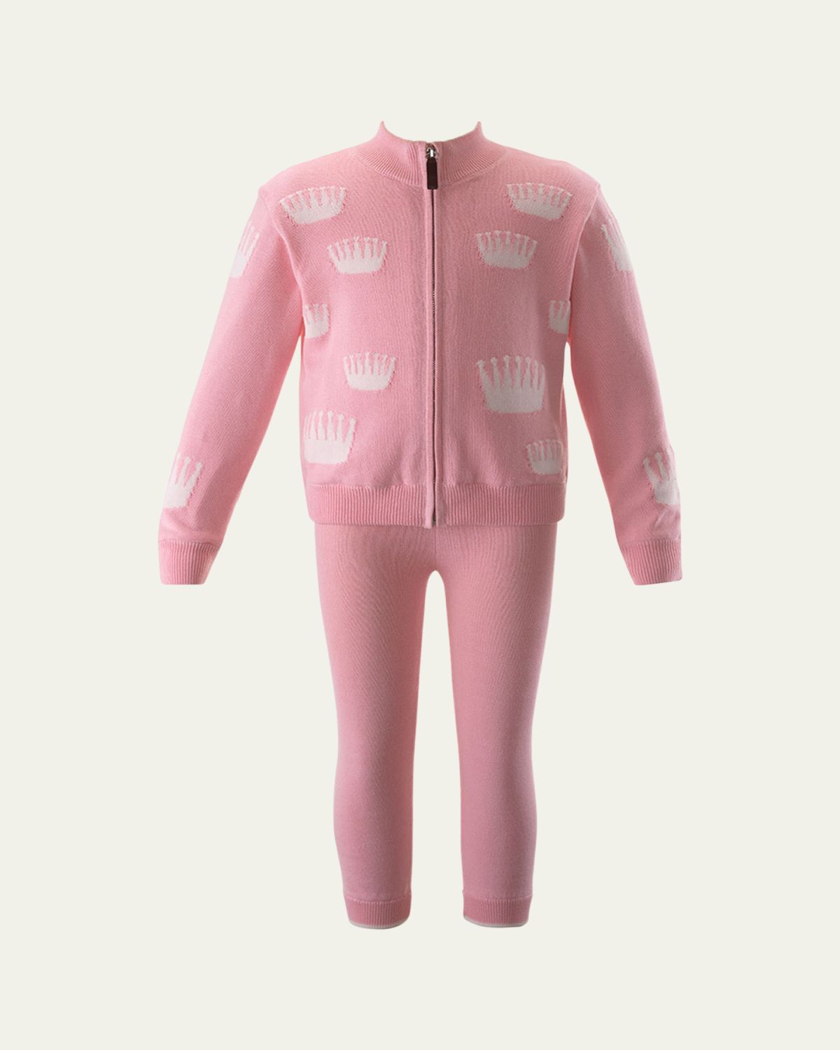 Rachel Riley Girl's Crown Intarsia Two-Piece Set, Size 2-10