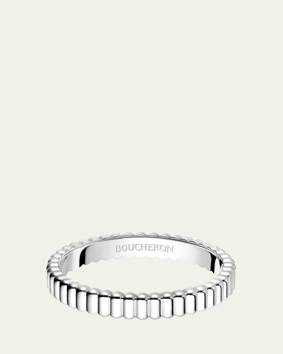 Boucheron 18K White Gold Grosgrain Wedding Band
