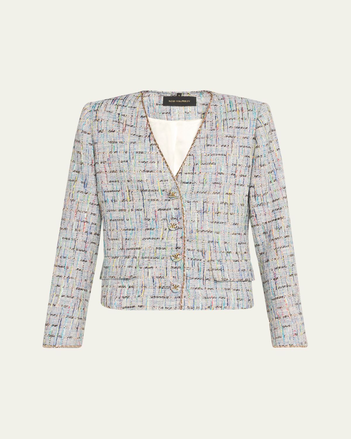 Kobi Halperin Lily Metallic-Trim Tweed Jacket