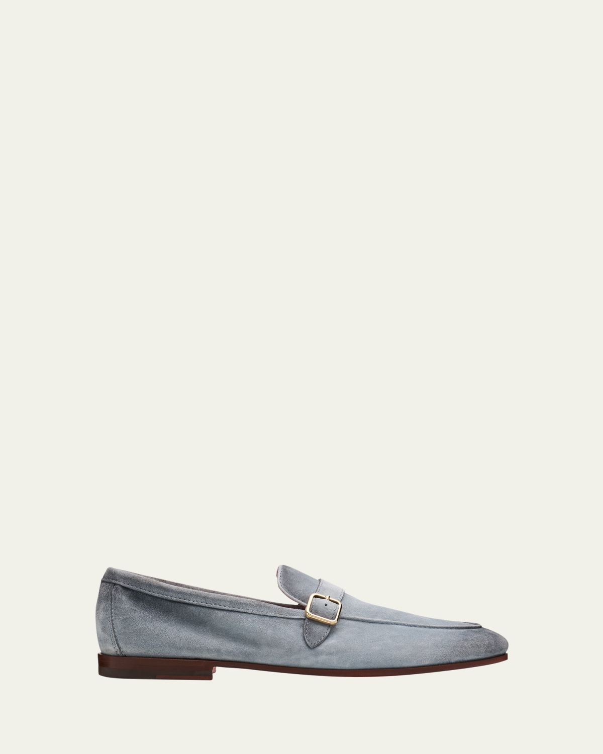 Santoni Men's Donor Suede Buckle-Strap Loafers