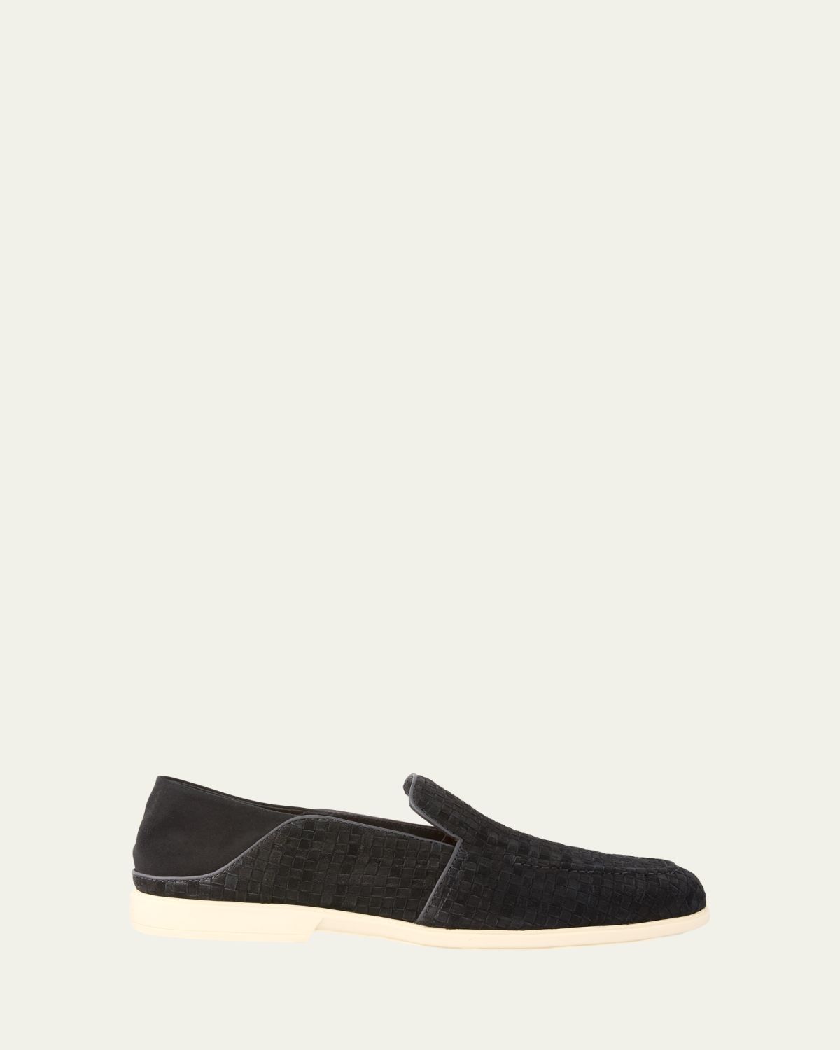 Santoni Men's Theo Woven Suede Loafers