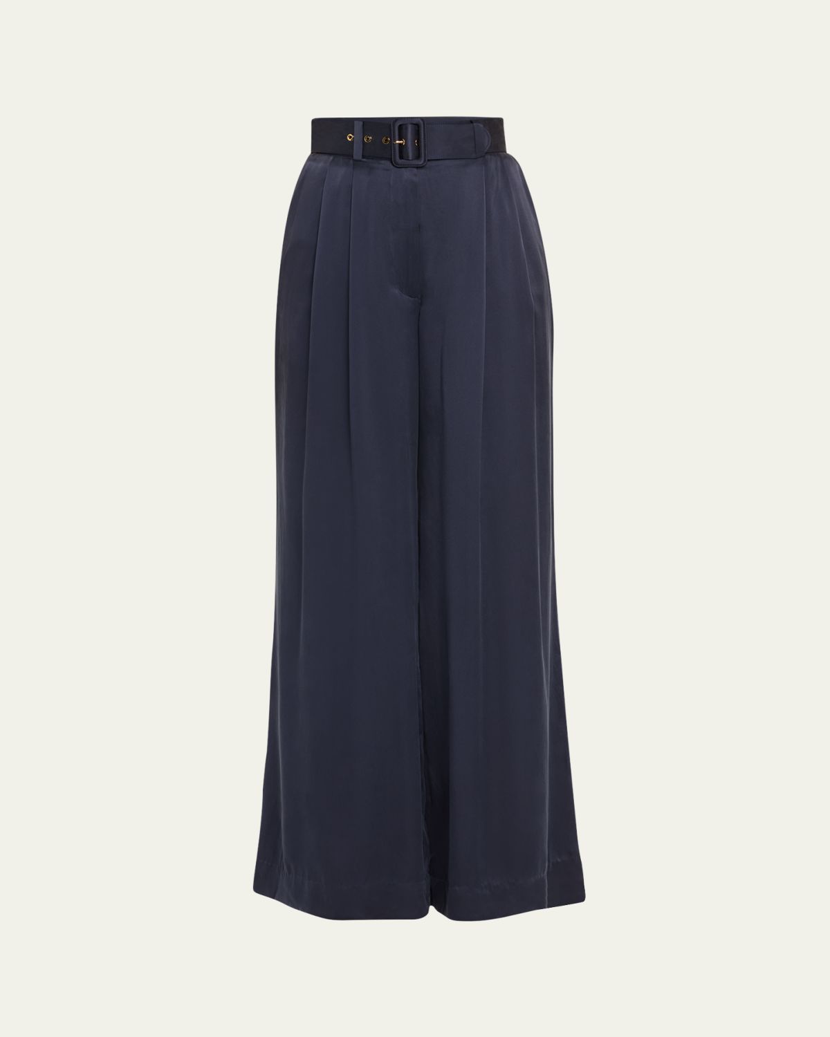 Zimmermann Belted Silk Tuck Pants