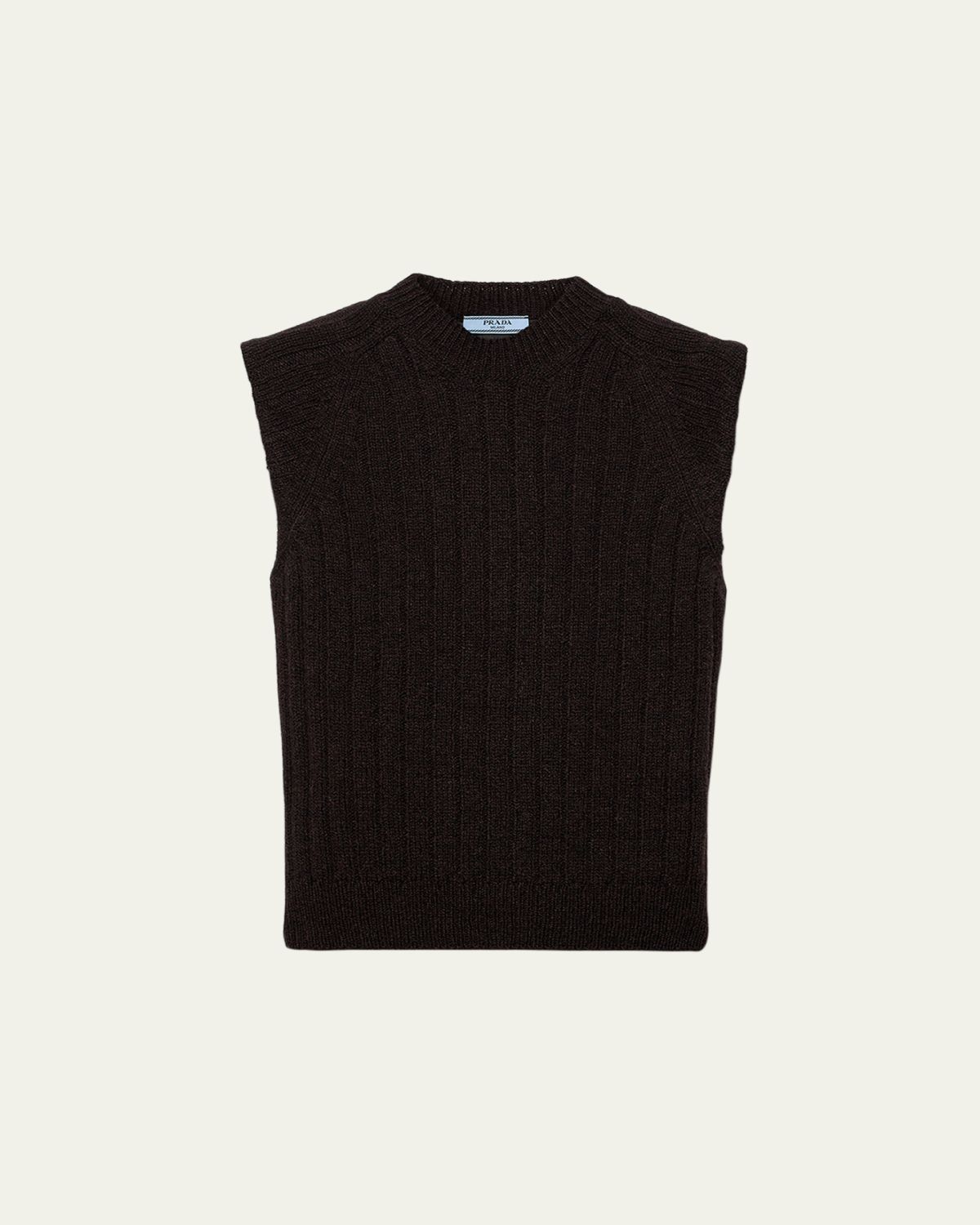 Prada Sleeveless Wool Vest with Contrast Back | Thumbnail 4