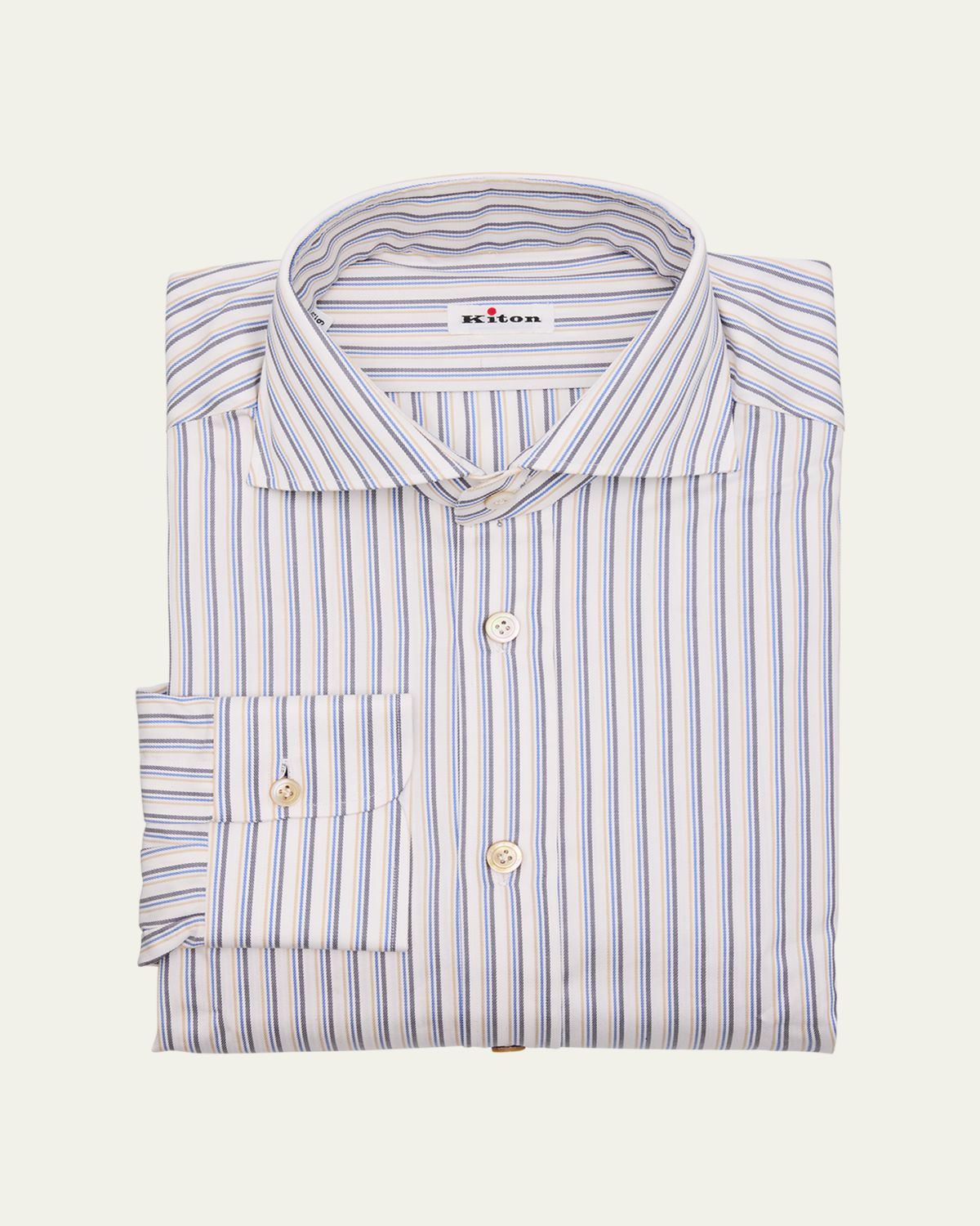 Kiton Men's Cotton Multi-Stripe Dress Shirt | Thumbnail 3 Kiton Men's Cotton Multi-Stripe Dress Shirt | Thumbnail 3
