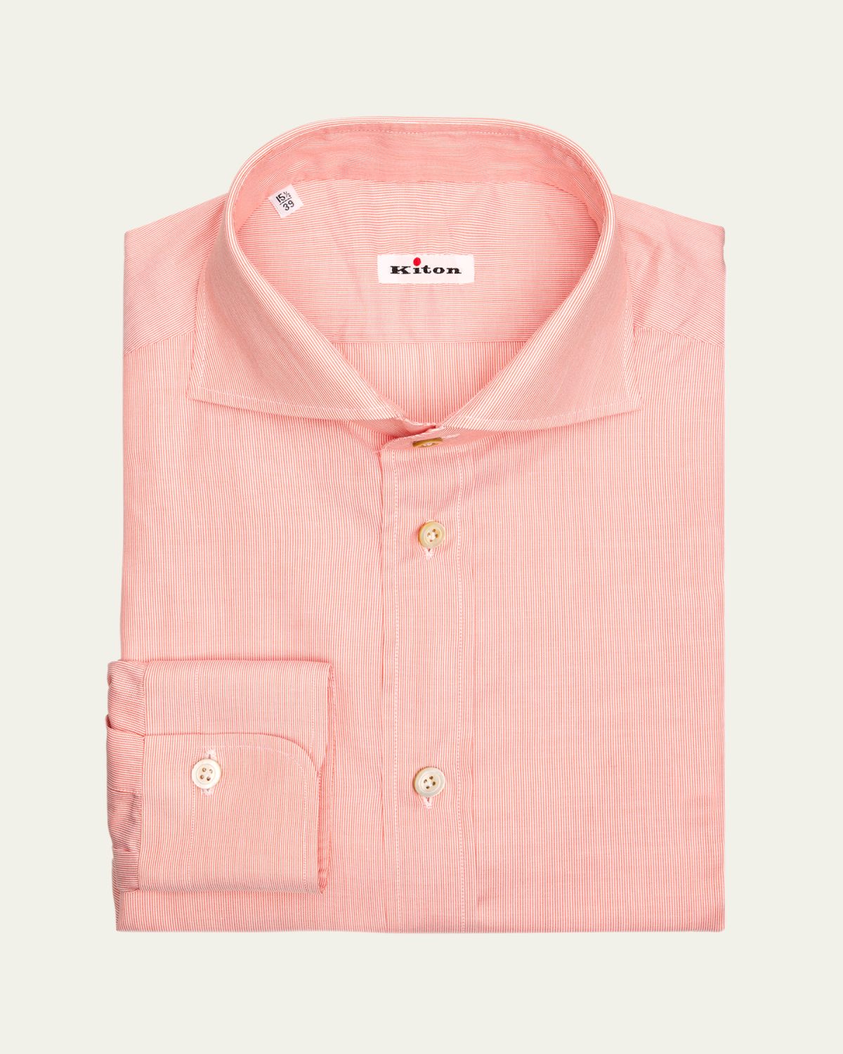 Kiton Men's Poplin Mini Stripe Dress Shirt