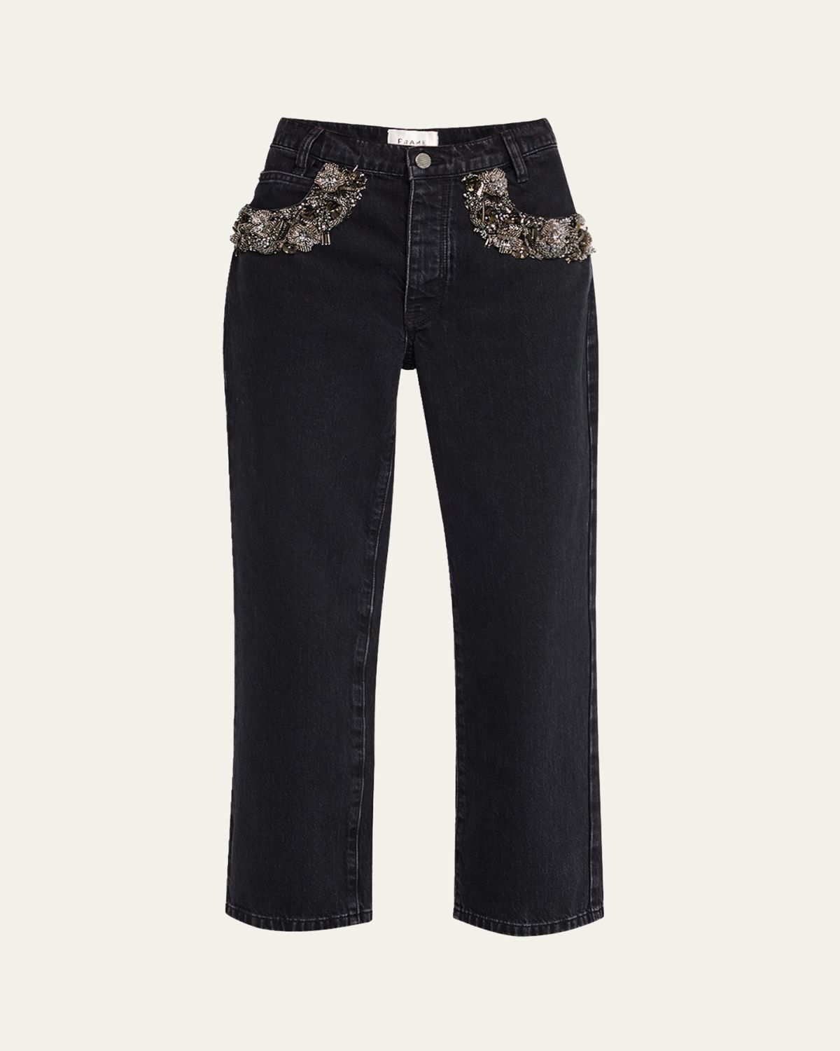 FRAME The Beaded Straight Jeans