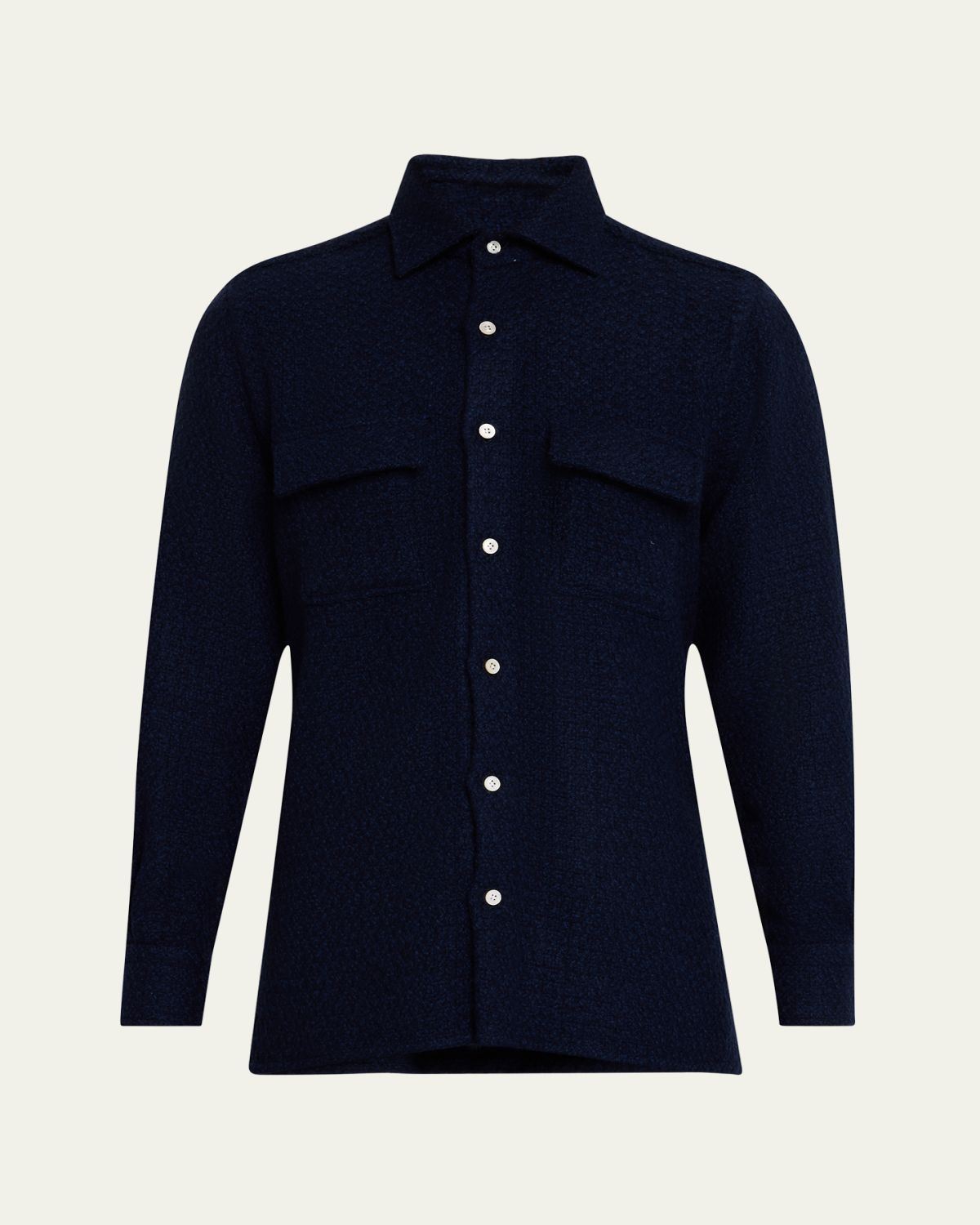 Kiton Men's Cashmere Basketweave Shirt Jacket