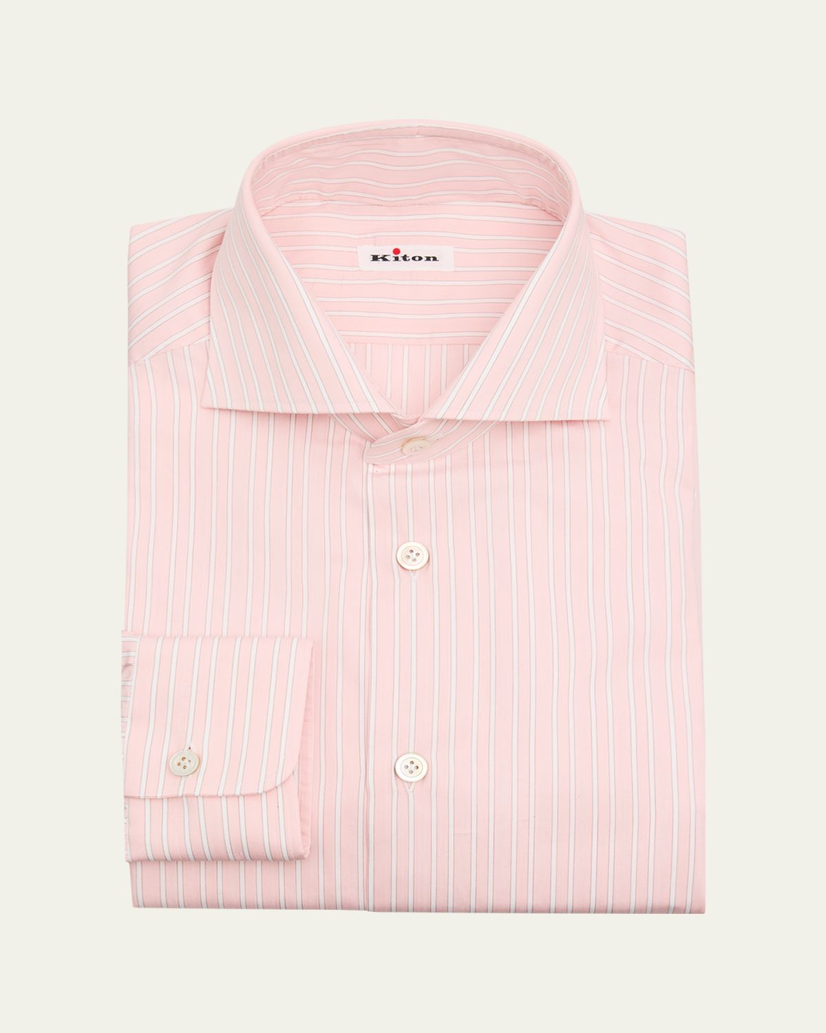 Kiton Men's Cotton Stripe Dress Shirt