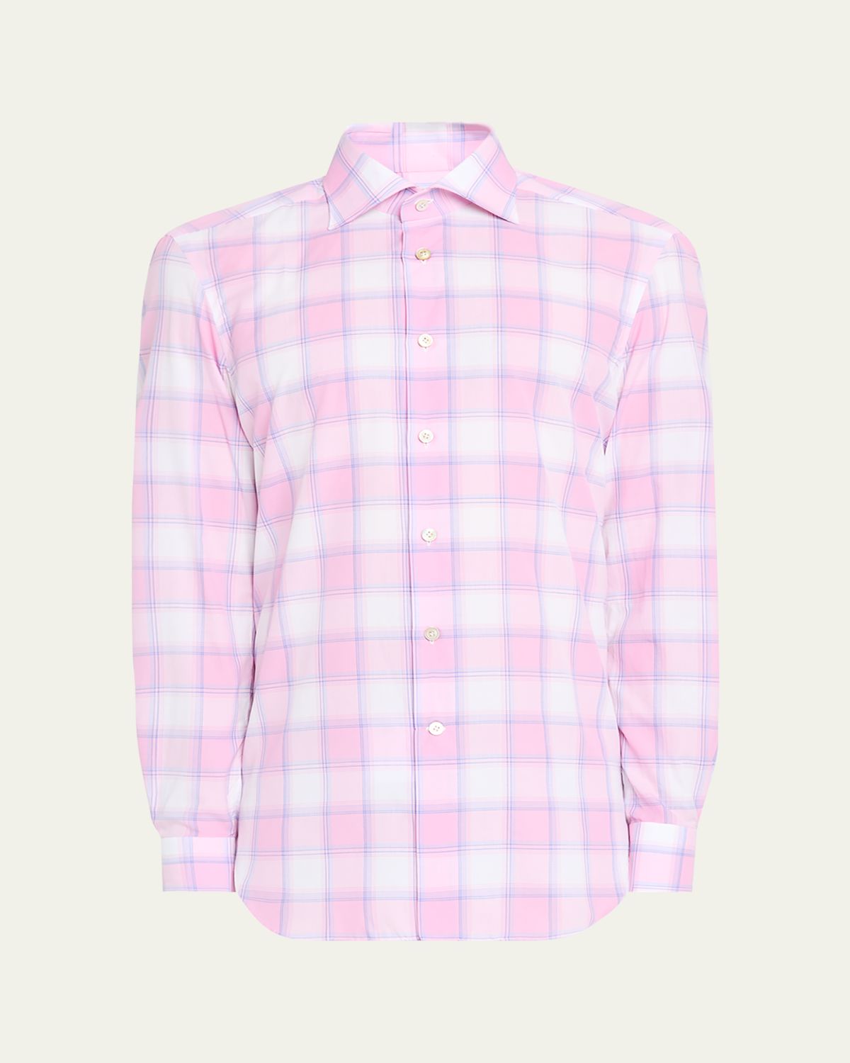 Kiton Men's Large Check Sport Shirt | Thumbnail 6 Kiton Men's Large Check Sport Shirt | Thumbnail 6