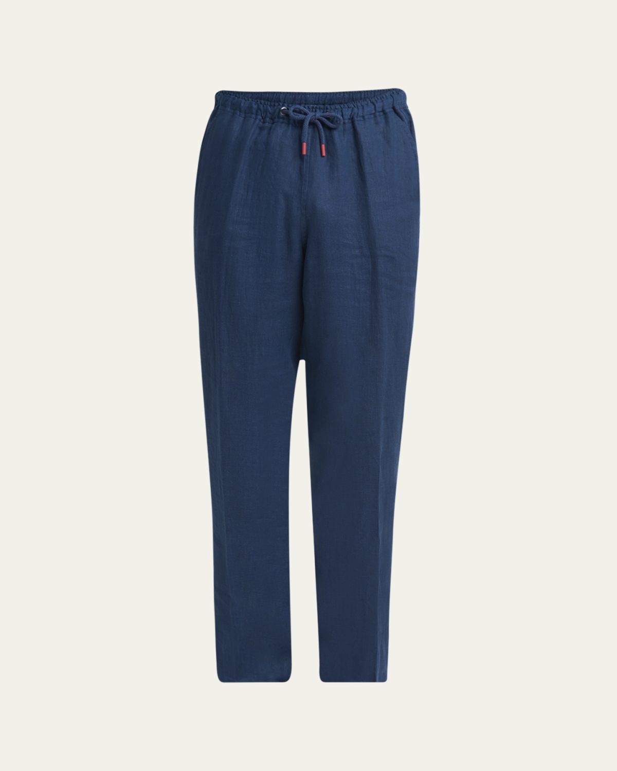 Kiton Men 's Linen Drawstring Flat-Front Pants