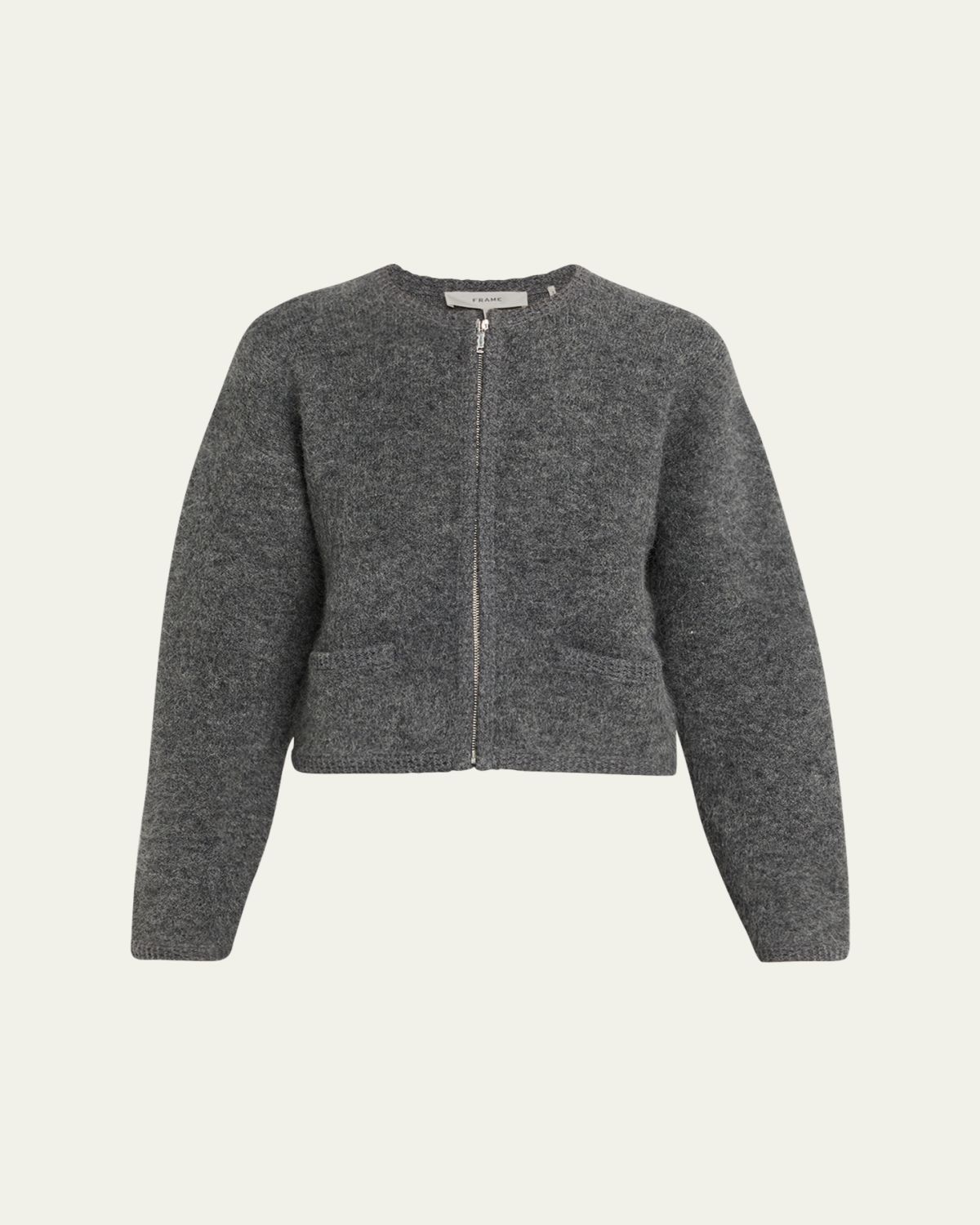 FRAME Lofty Crochet Trim Cashmere Cardigan