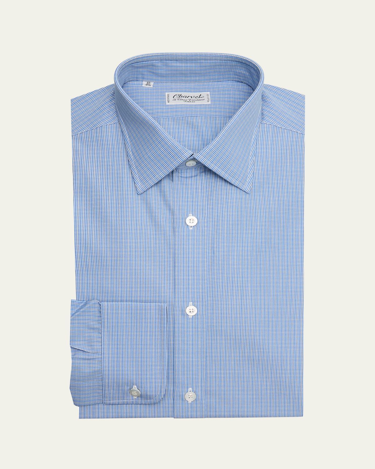 Charvet Men's Cotton Graph Check Dress Shirt
