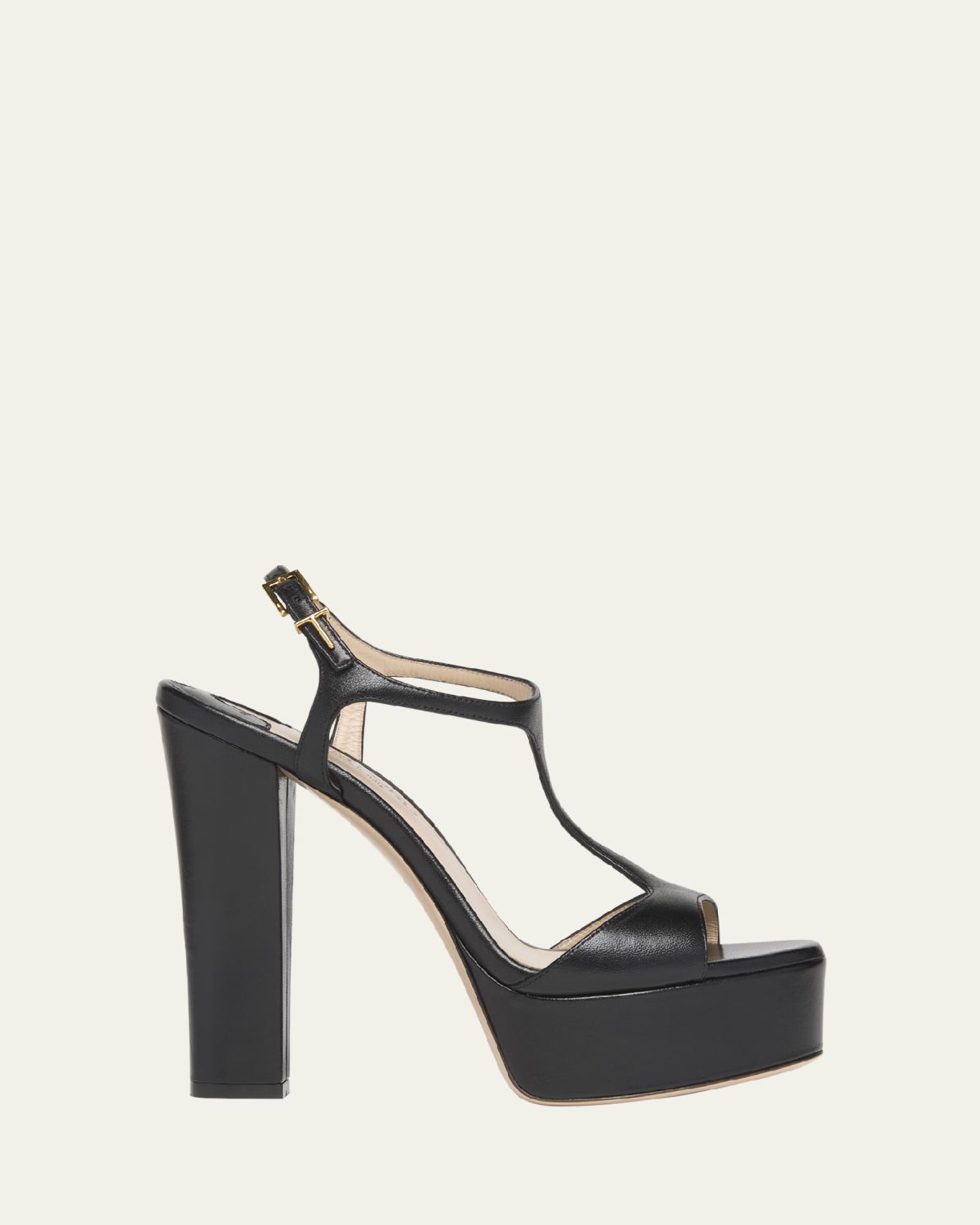 TOM FORD Leather T-Strap Platform Sandals