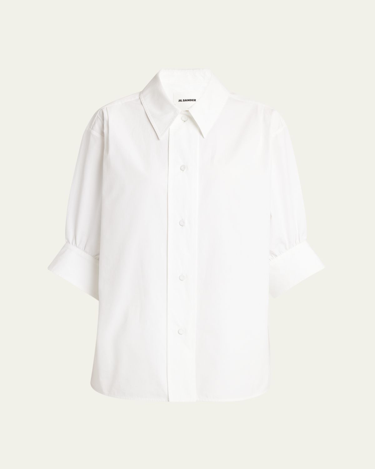 Jil Sander Three-Quarter Sleeve Poplin Blouse