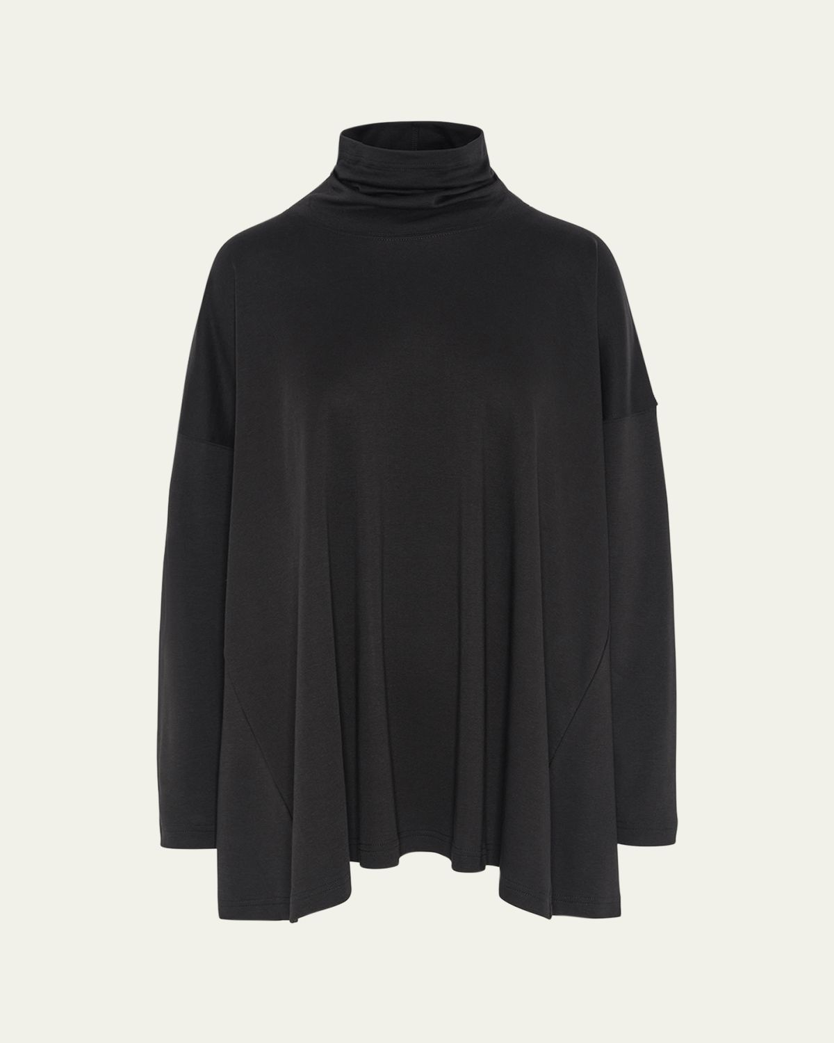 Eskandar Side Panelled Scrunch Neck T-Shirt (Long Length)