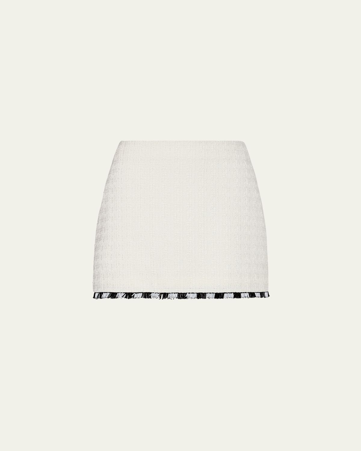 Milly Jayla Bead Fringe Tweed Mini Skirt