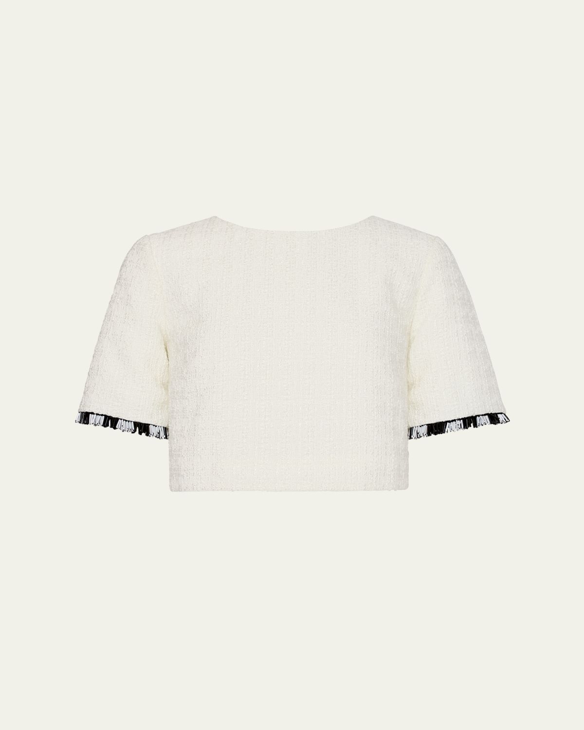 Milly Lee Bead Fringe Tweed Crop Top
