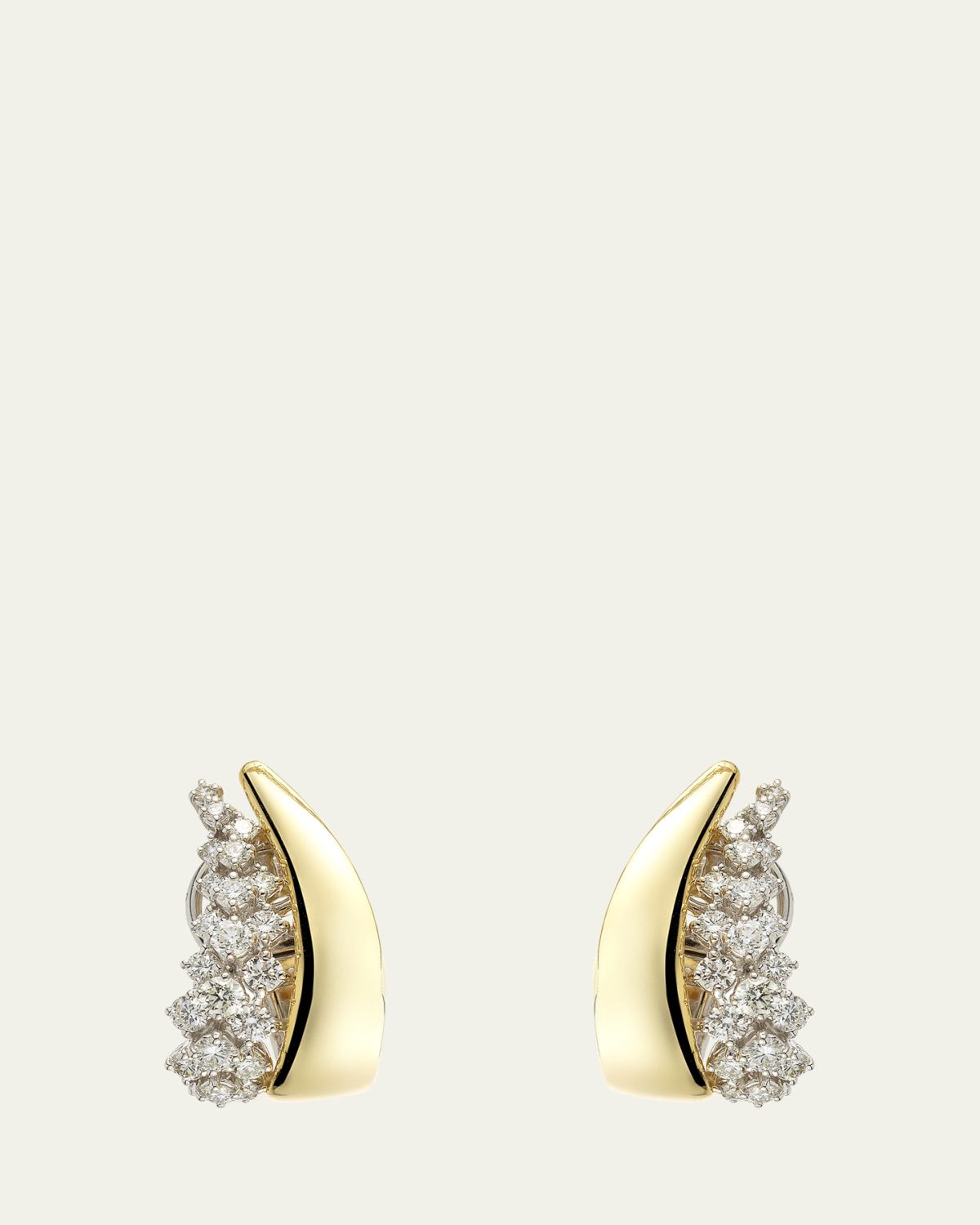 Yeprem 18K Yellow and White Gold Diamond Earring, Single