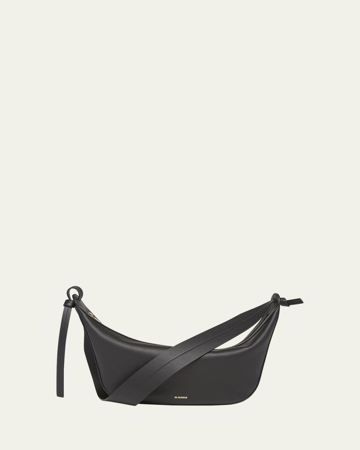 Jil Sander Knot Zip Calf Leather Crossbody Bag