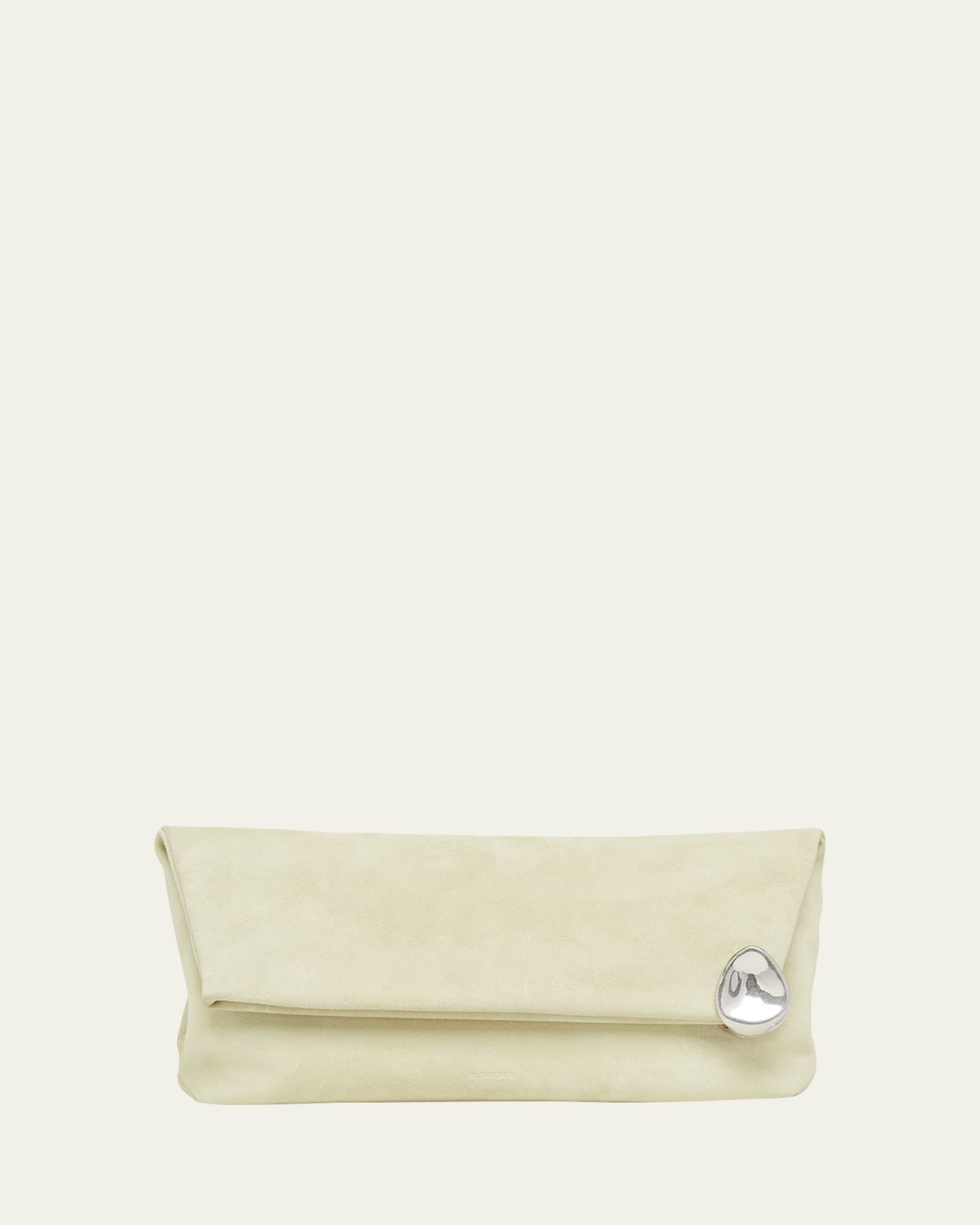 Jil Sander Jewel Zip Leather Pochette Clutch Bag