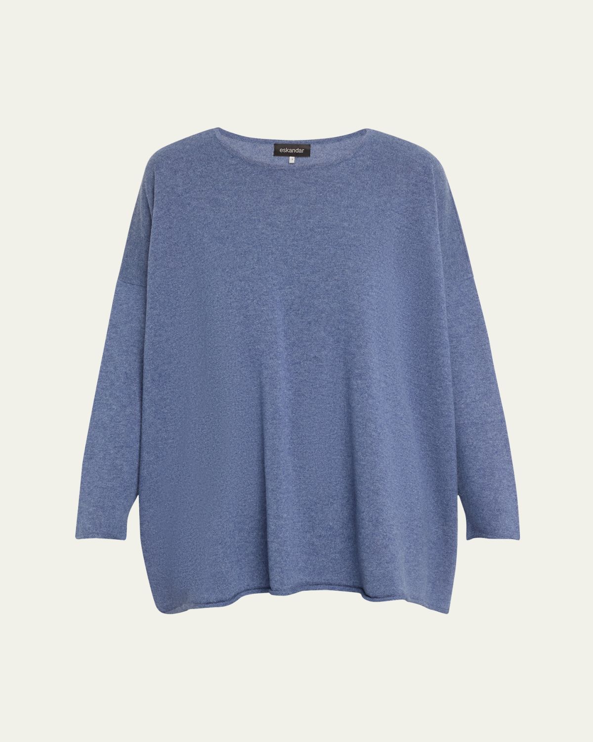Eskandar A-Line Bateau Neck Sweater (Long Length)