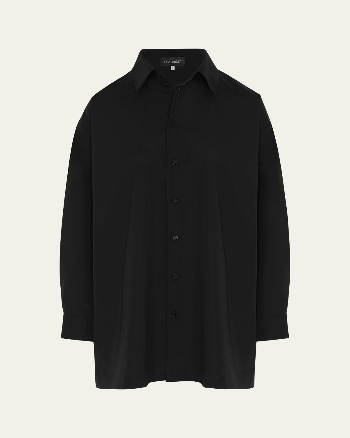 Eskandar Slim A-line Back Pleat Shirt With Collar (Long Plus Length) | Thumbnail 6 Eskandar Slim A-line Back Pleat Shirt With Collar (Long Plus Length) | Thumbnail 6