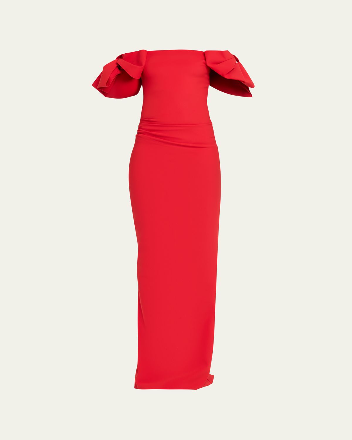 Chiara Boni La Petite Robe Bunjirai Off-Shoulder Bow Column Gown