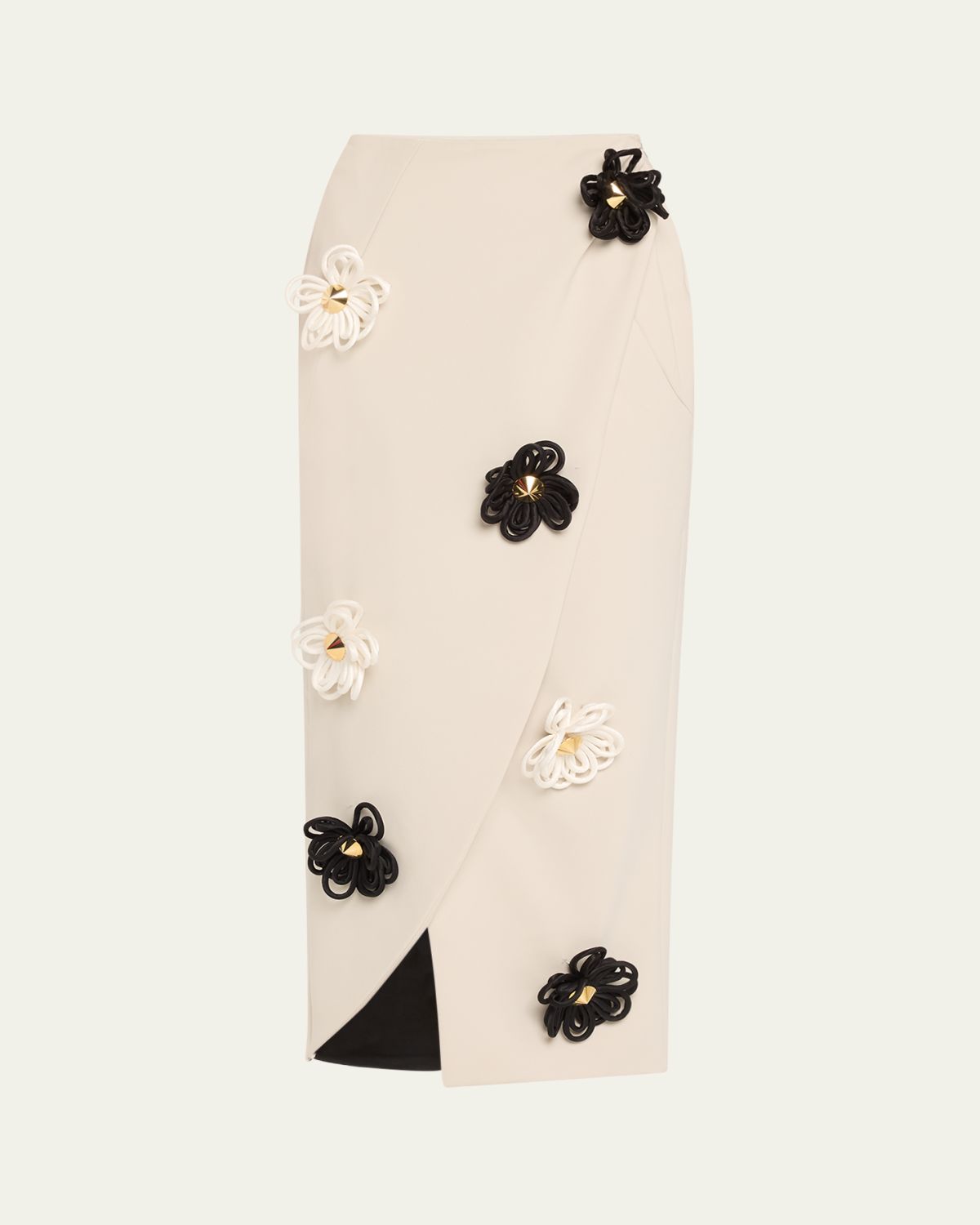 HARBISON Flora Arista Flower Applique Skirt
