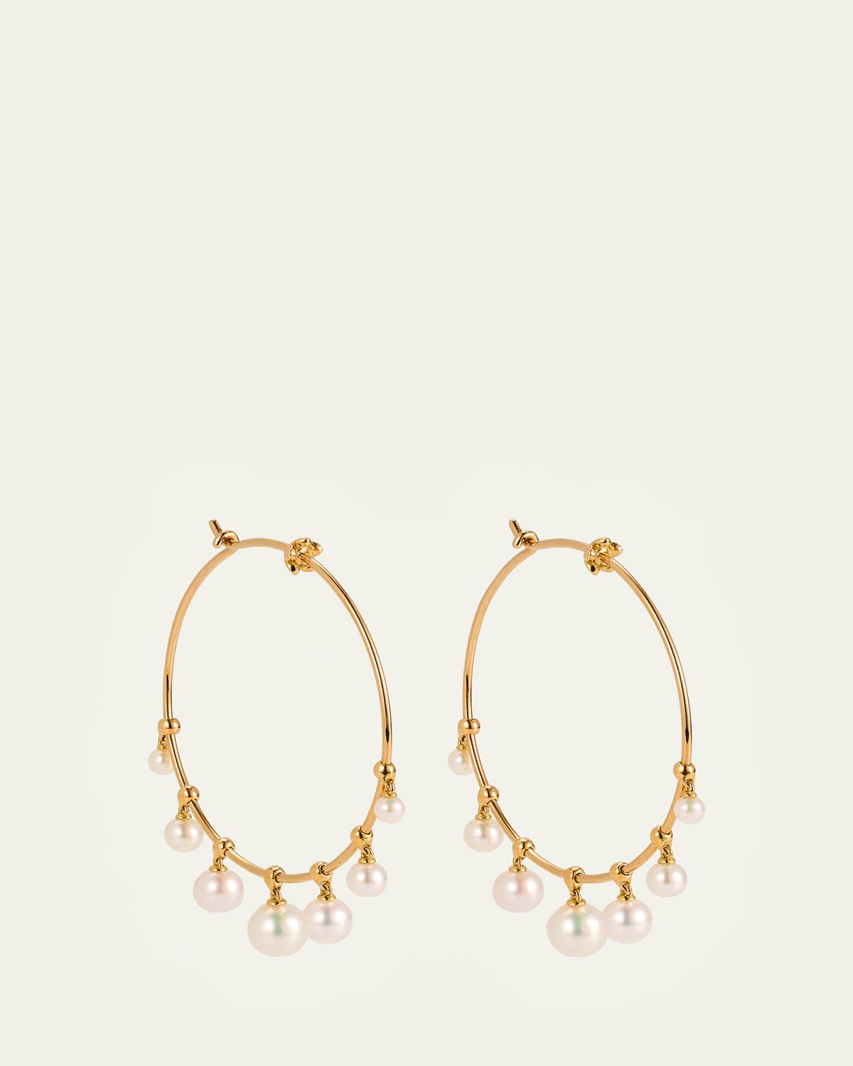 Paul Morelli 18K Yellow Gold Wind Chime Earrings with Akoya Pearls, 36mm | Thumbnail 5 Paul Morelli 18K Yellow Gold Wind Chime Earrings with Akoya Pearls, 36mm | Thumbnail 5