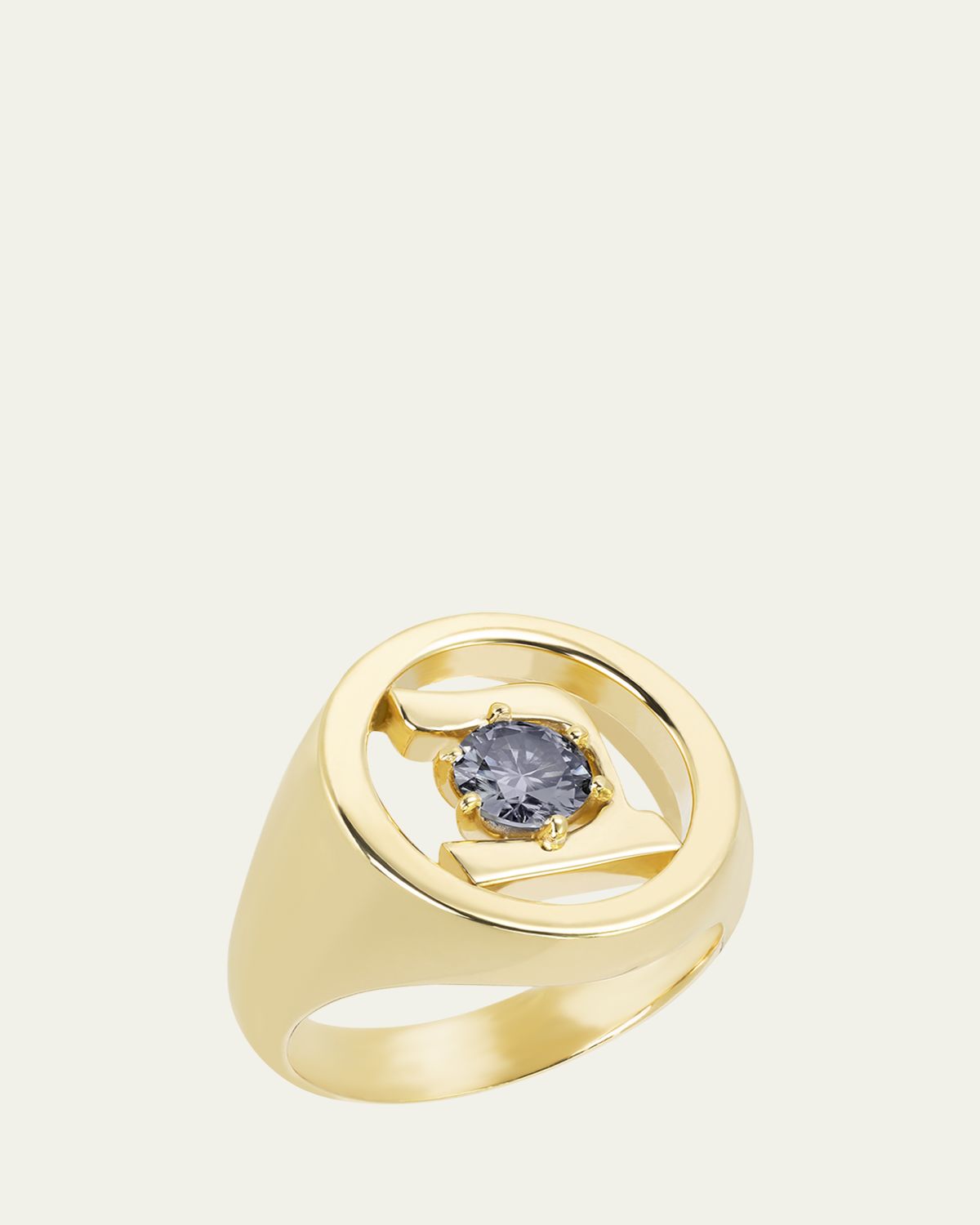 Procaccia Jewelry 18K Gold Hebrew BET Initial Signet Ring | Thumbnail 5