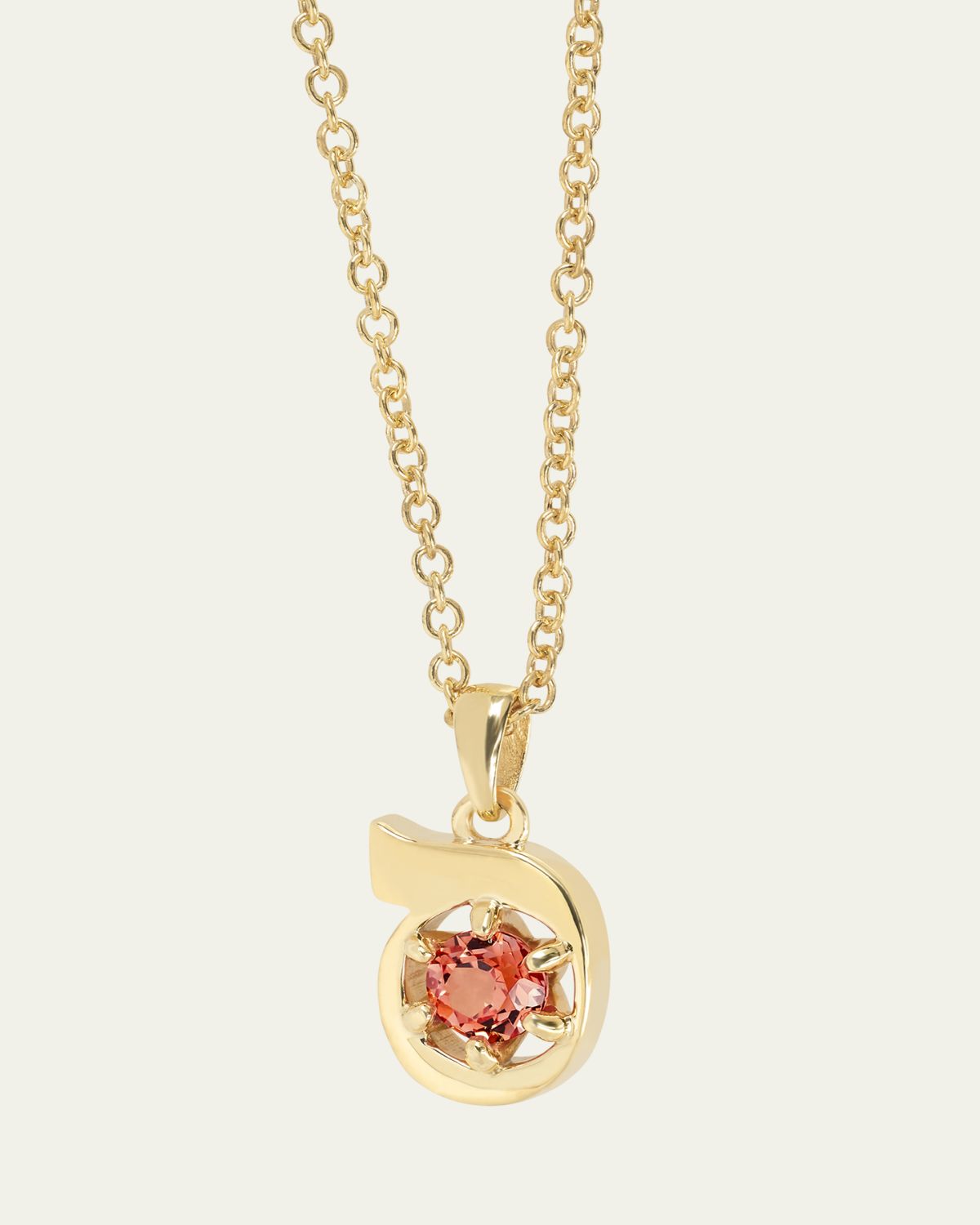 Procaccia Jewelry 18K Gold Hebrew SAMECH Initial Necklace