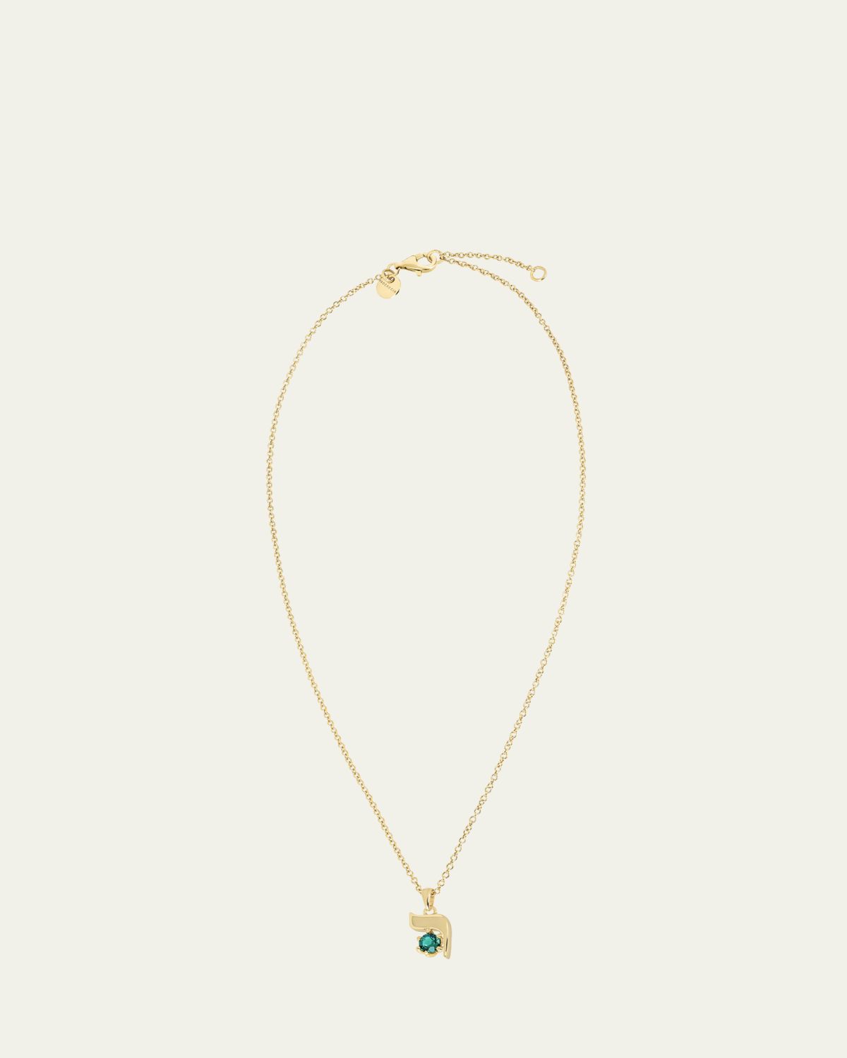 Procaccia Jewelry 18K Gold Hebrew RESH Initial Necklace | Thumbnail 5 Procaccia Jewelry 18K Gold Hebrew RESH Initial Necklace | Thumbnail 5