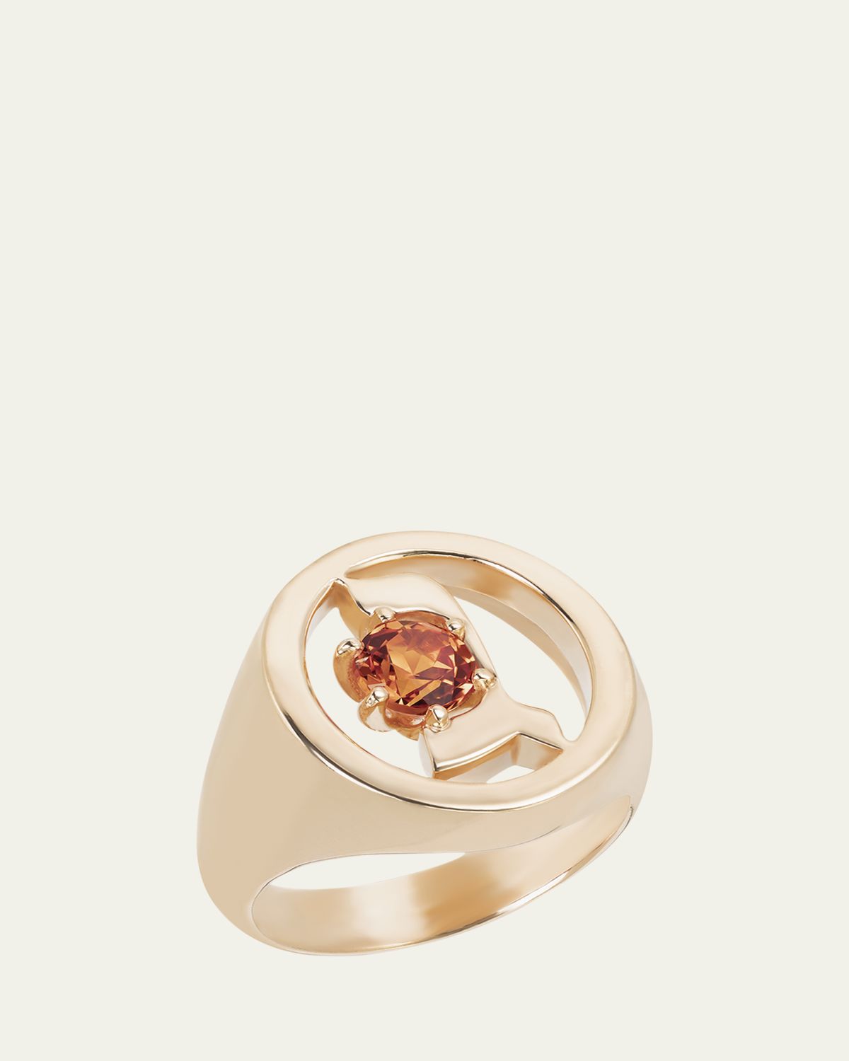 Procaccia Jewelry 18K Gold Hebrew GIMEL Initial Signet Ring | Thumbnail 5