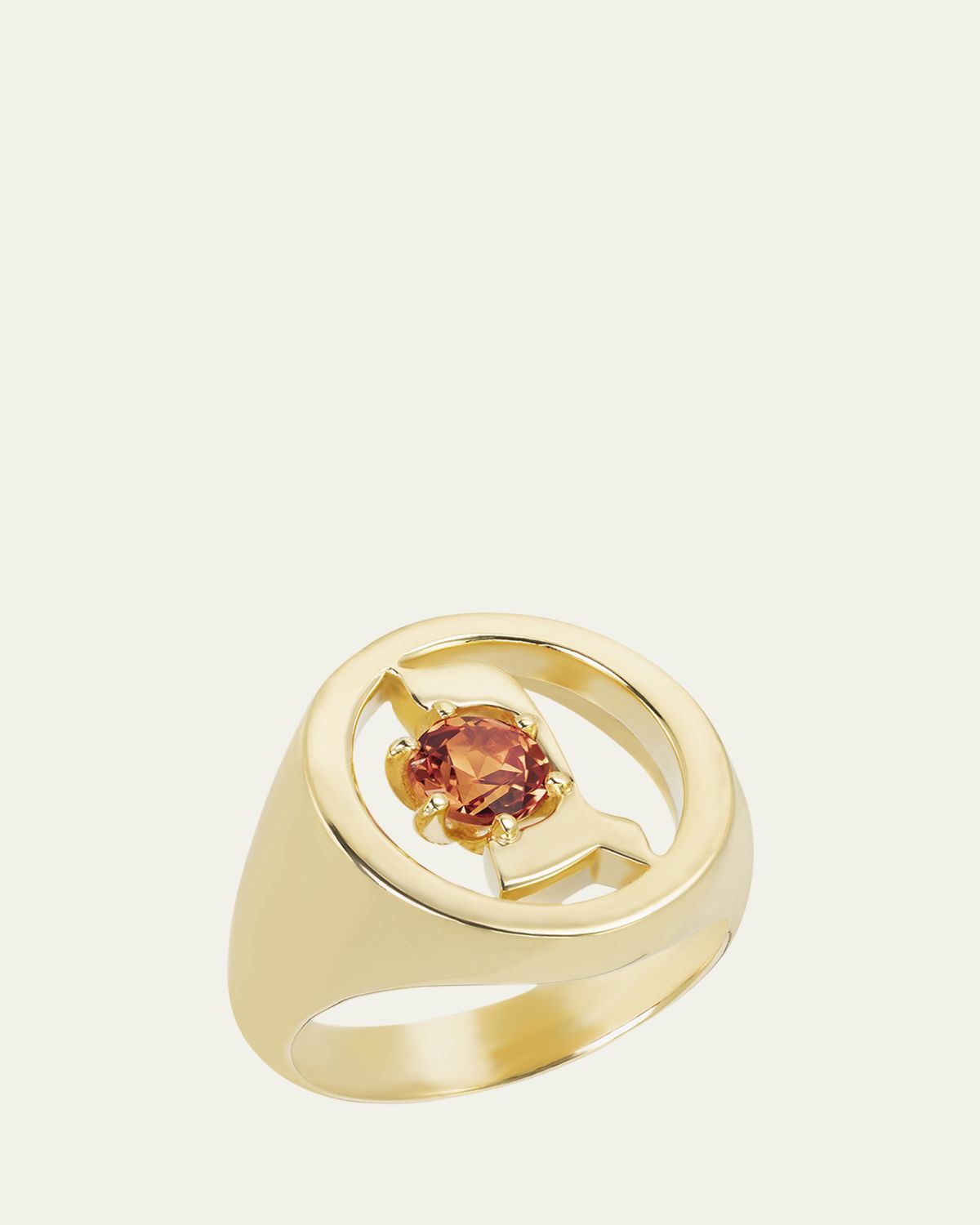 Procaccia Jewelry 18K Gold Hebrew GIMEL Initial Signet Ring | Thumbnail 5