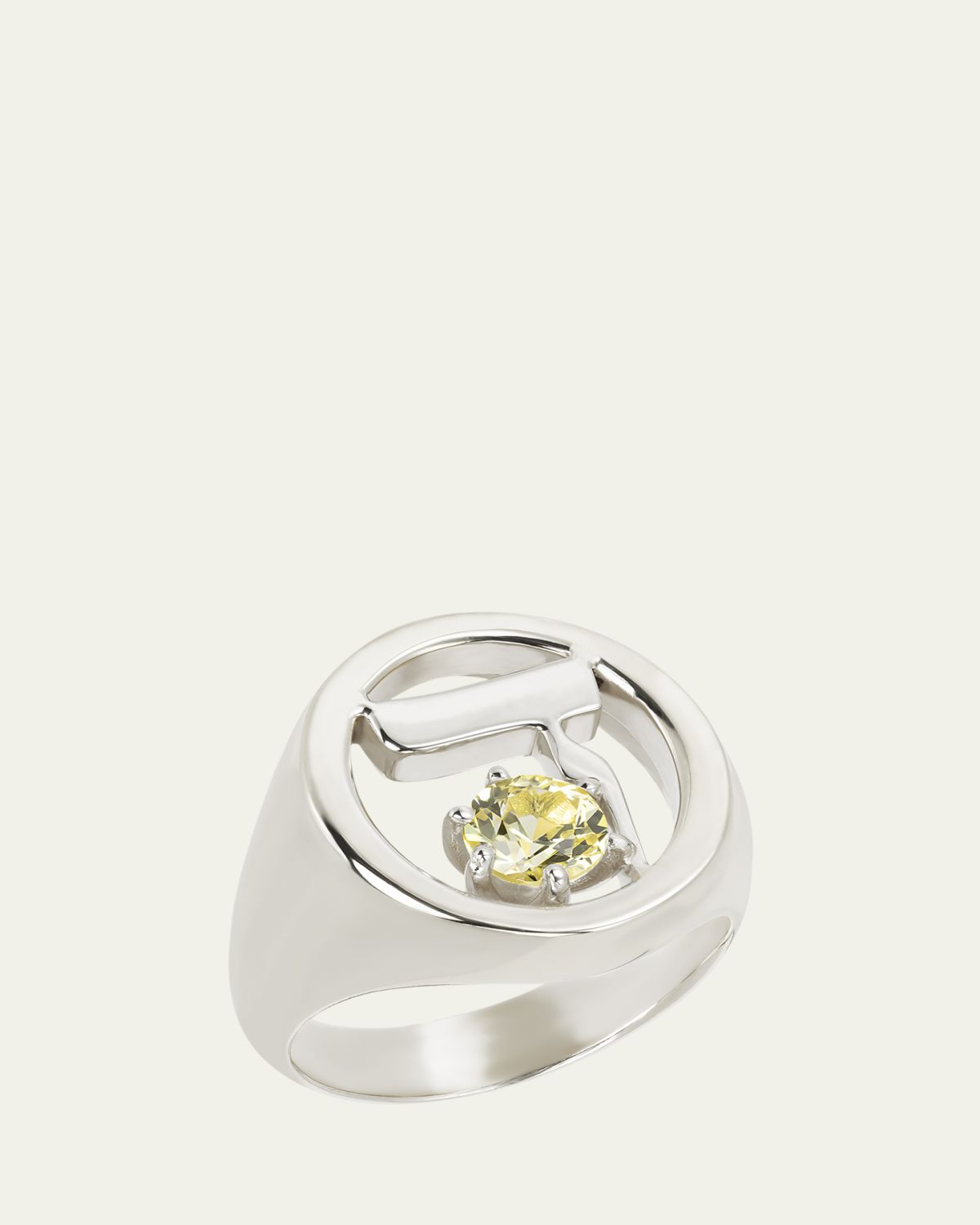 Procaccia Jewelry 18k Gold Hebrew DALET Initial Signet Ring | Thumbnail 5