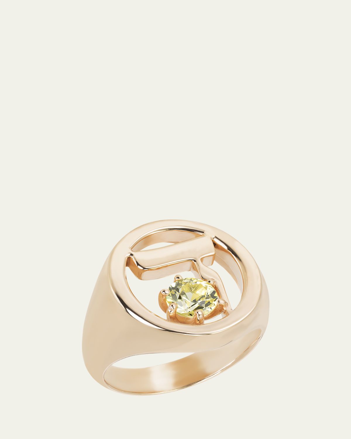 Procaccia Jewelry 18k Gold Hebrew DALET Initial Signet Ring | Thumbnail 5