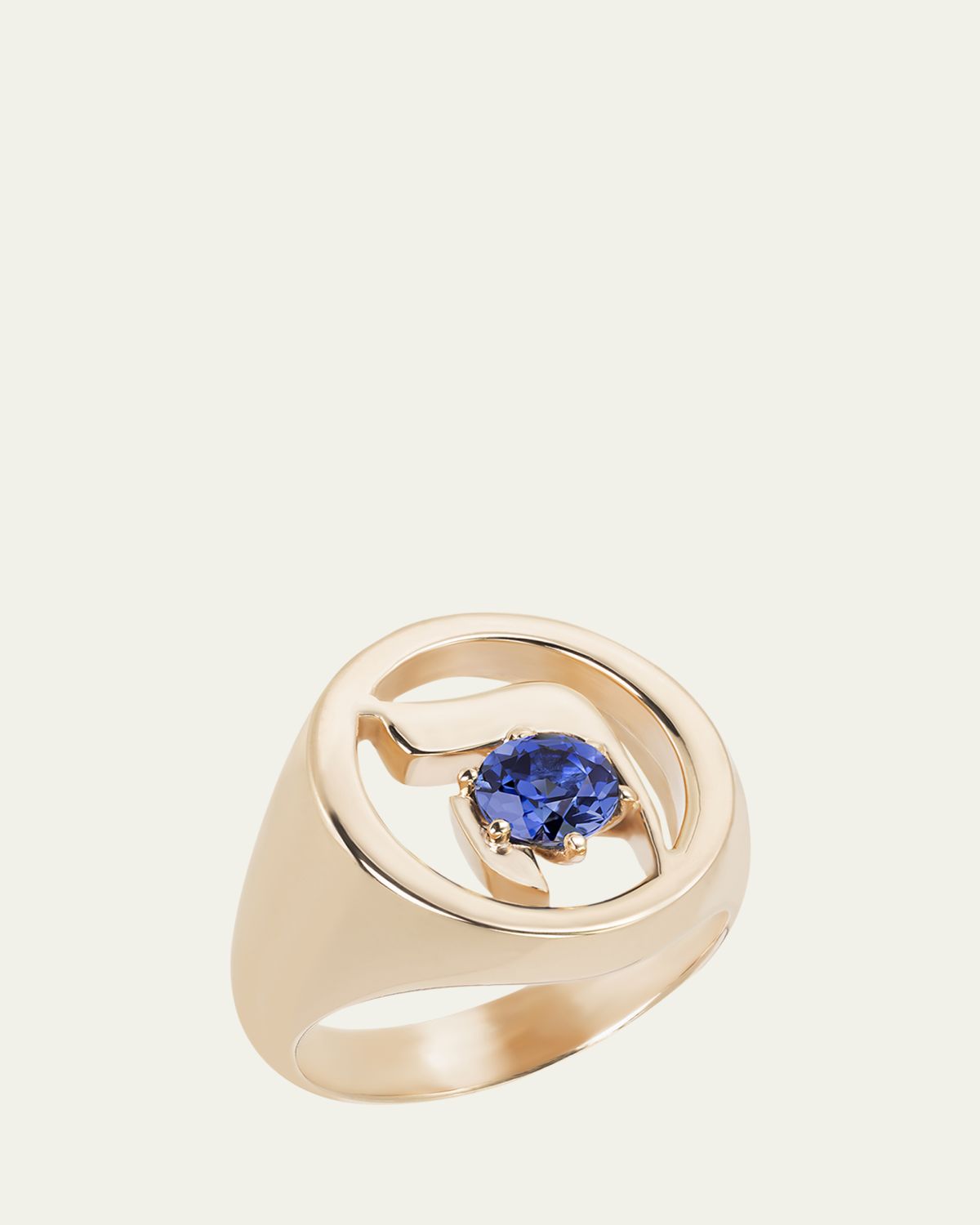 Procaccia Jewelry 1K Gold Hebrew HEI Initial Signet Ring | Thumbnail 5