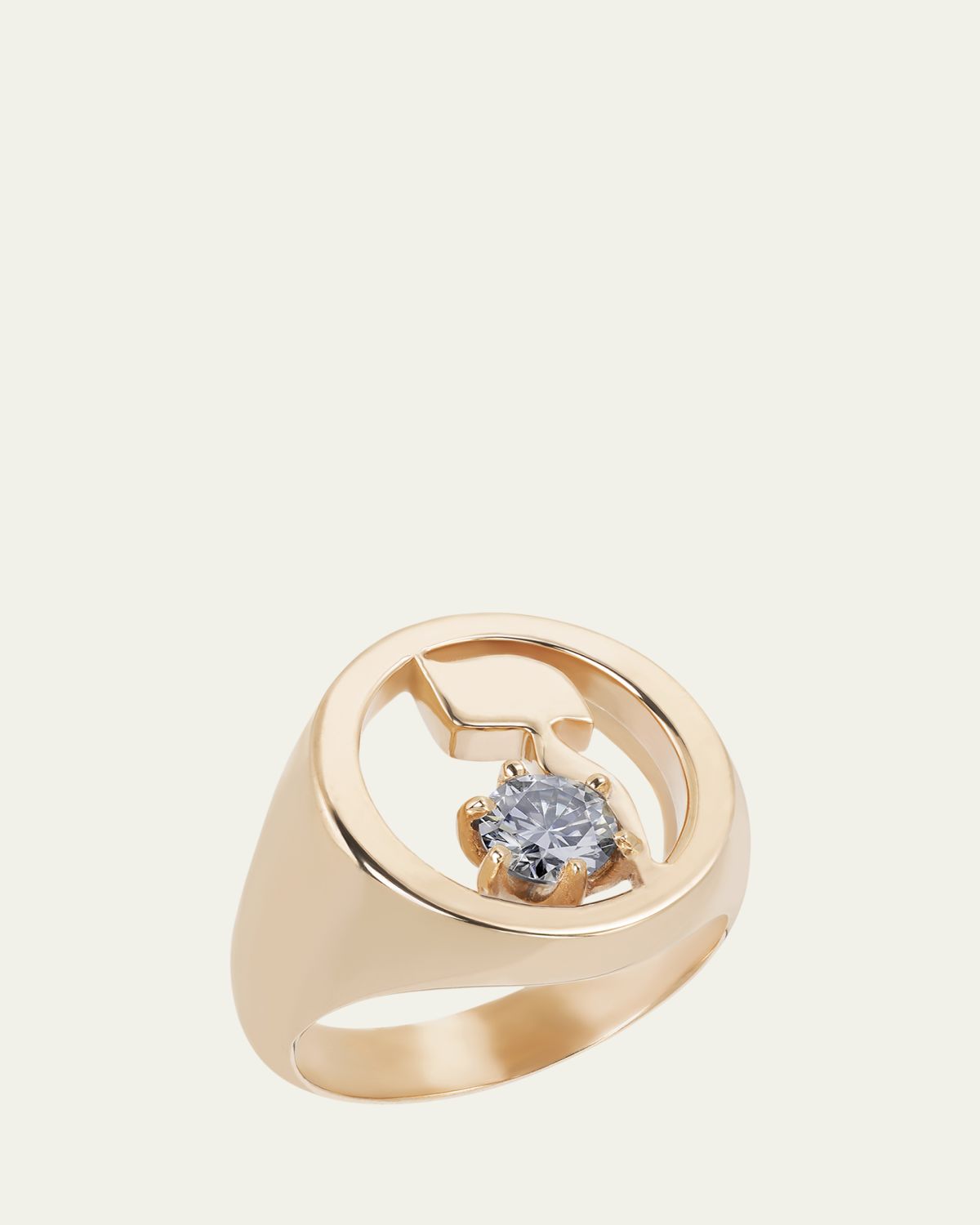 Procaccia Jewelry 18K Gold Hebrew ZAYN Initial Signet Ring | Thumbnail 5