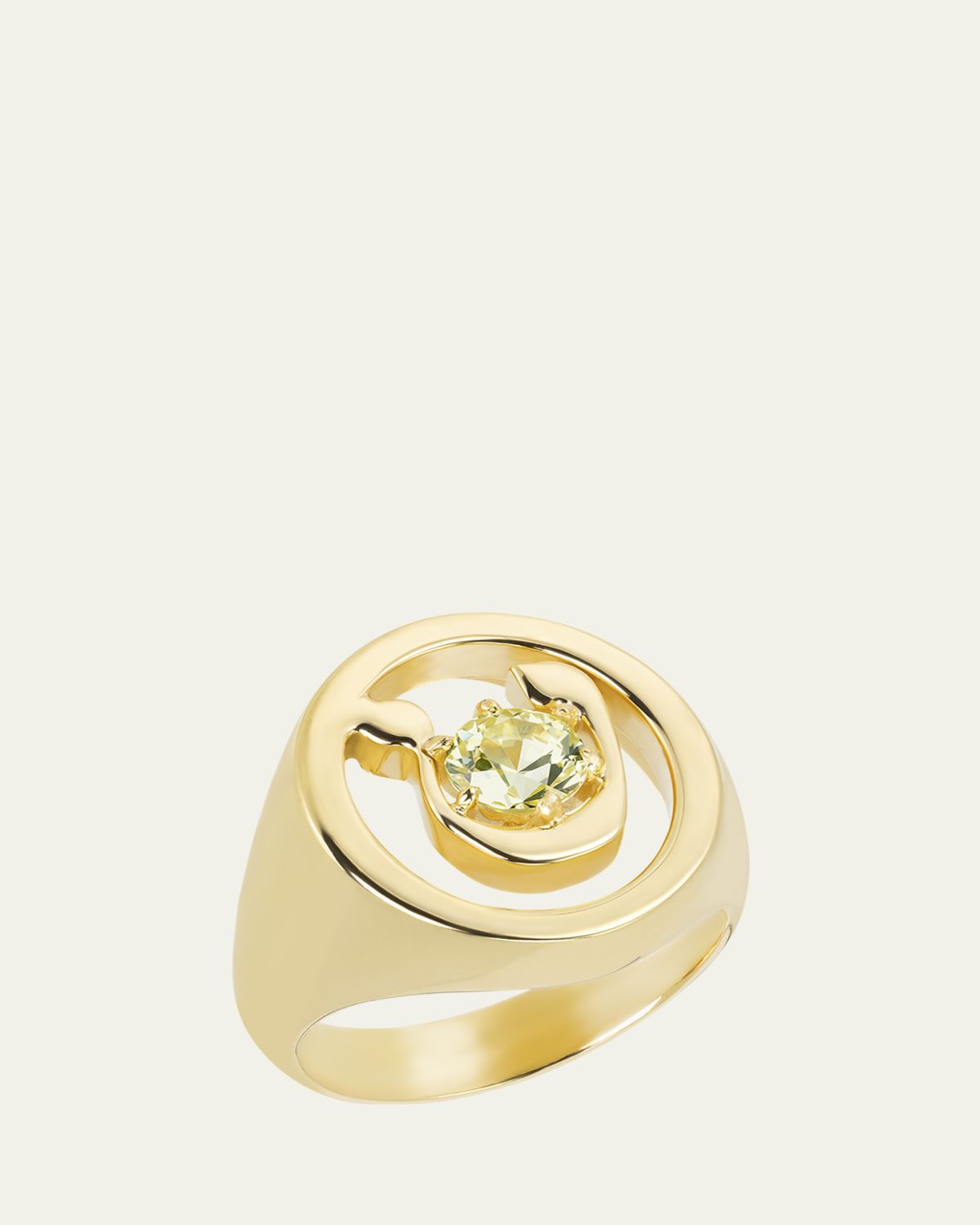 Procaccia Jewelry 18K Gold Hebrew TET Initial Signet Ring