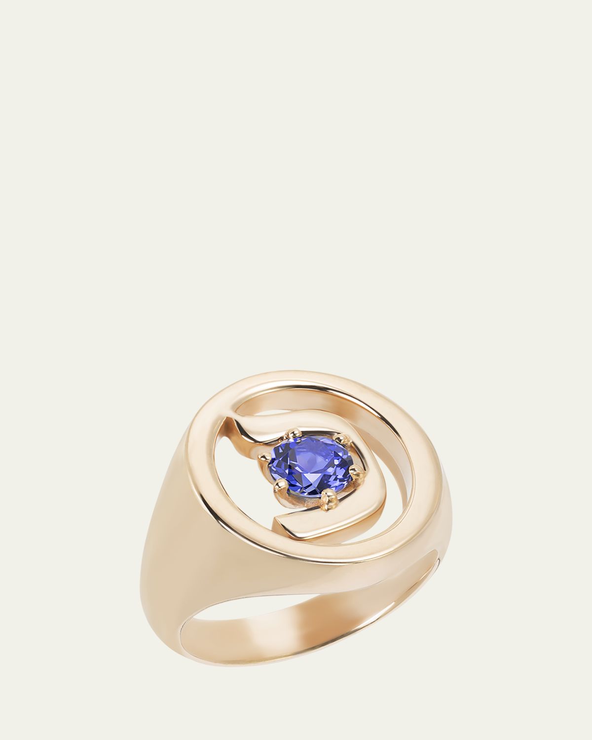 Procaccia Jewelry 18K Gold Hebrew KHAF Initial Signet Ring | Thumbnail 5