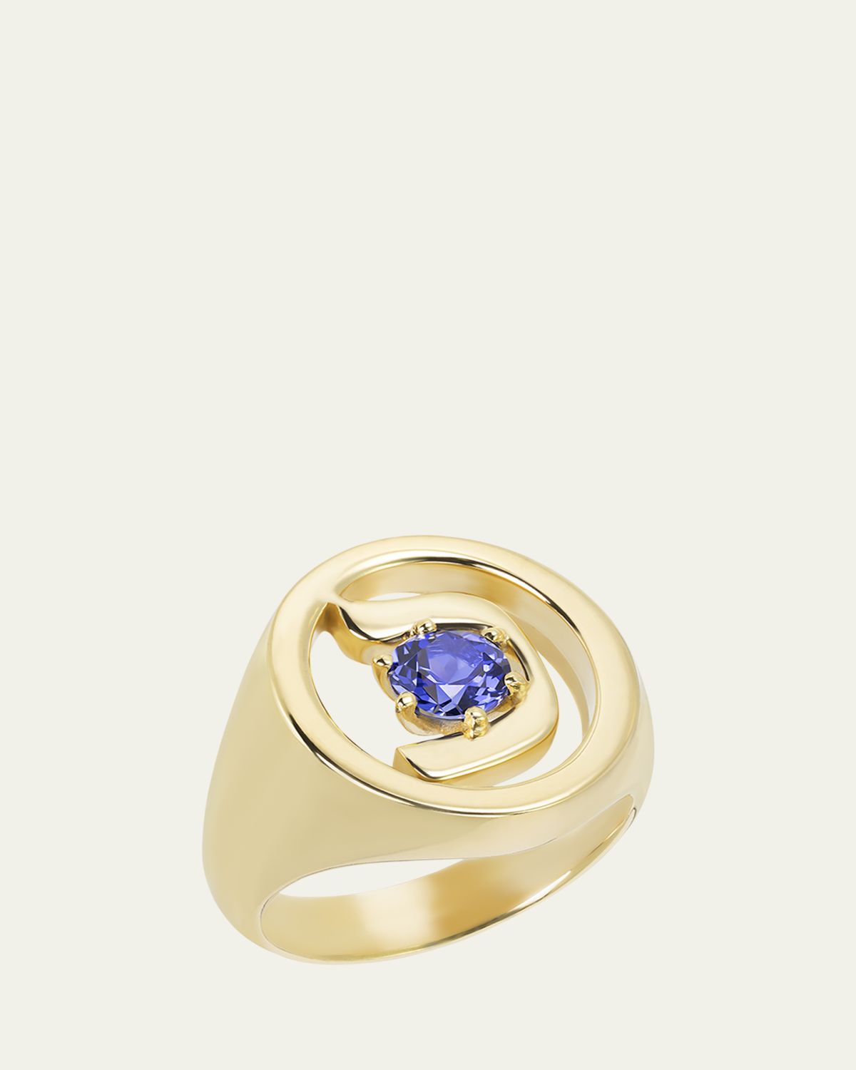 Procaccia Jewelry 18K Gold Hebrew KHAF Initial Signet Ring