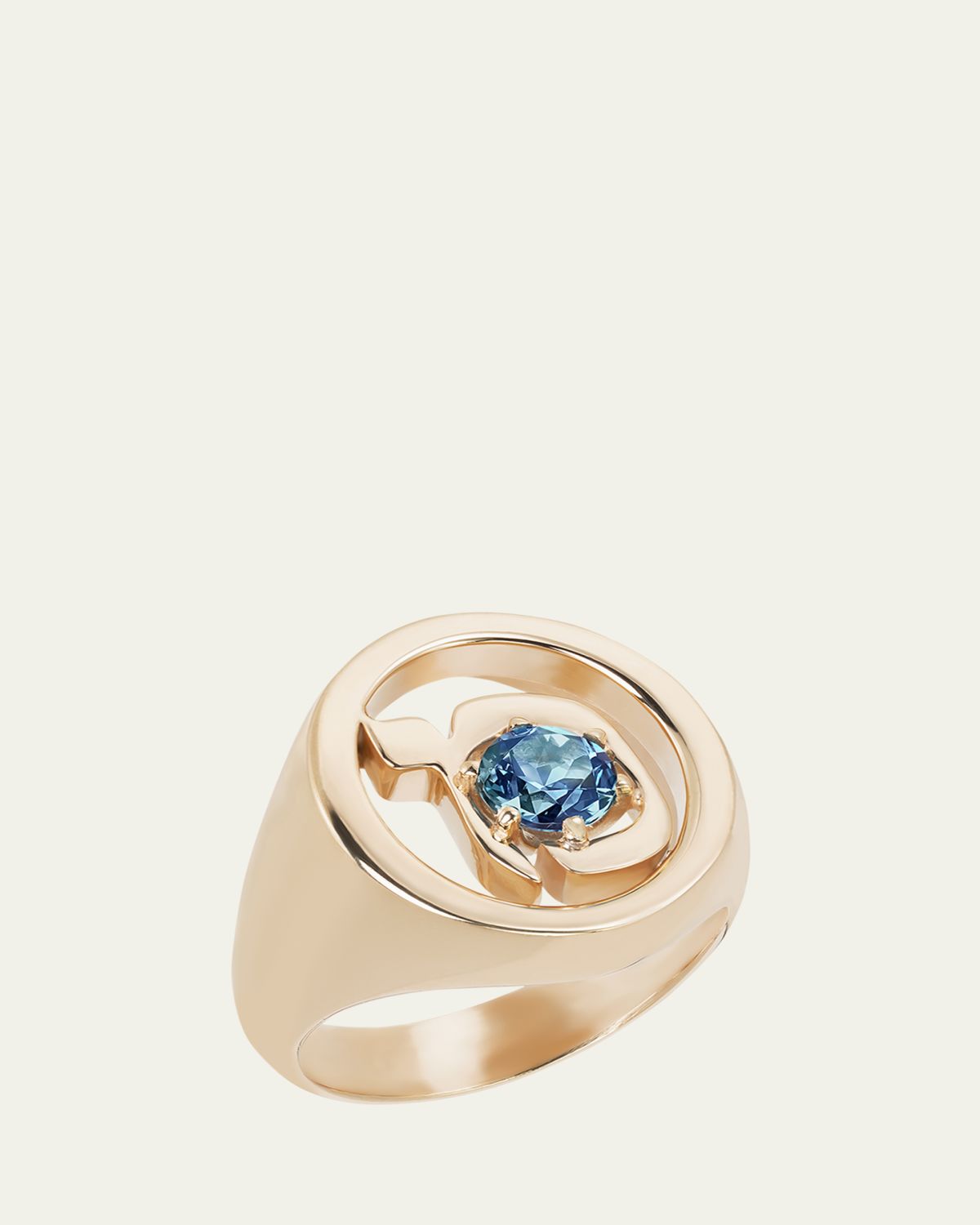 Procaccia Jewelry 18K Gold Hebrew MEM Initial Signet Ring | Thumbnail 5 Procaccia Jewelry 18K Gold Hebrew MEM Initial Signet Ring | Thumbnail 5
